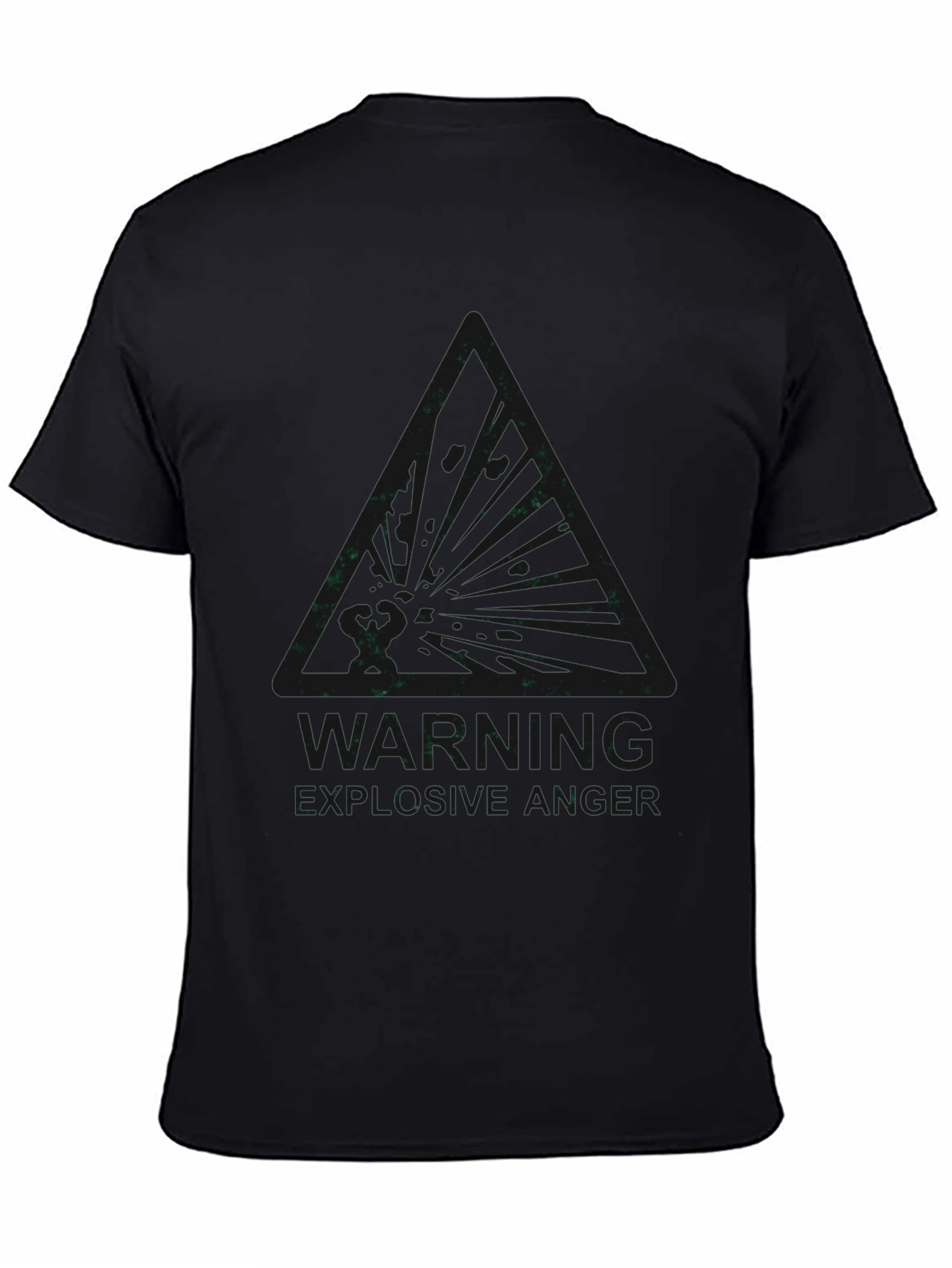 Explosive Anger Warning Mens Black T-Shirt