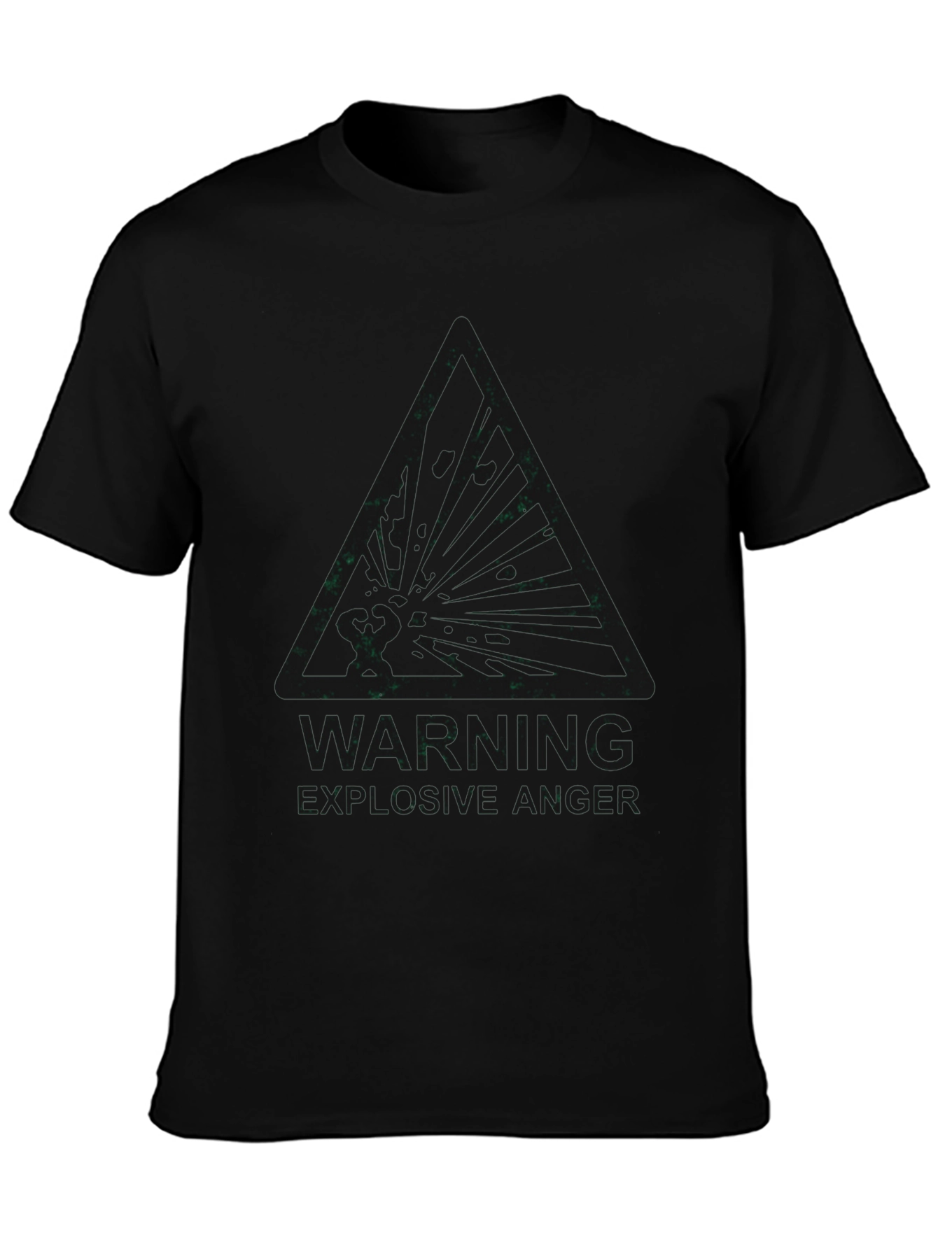 Explosive Anger Warning Mens Black T-Shirt