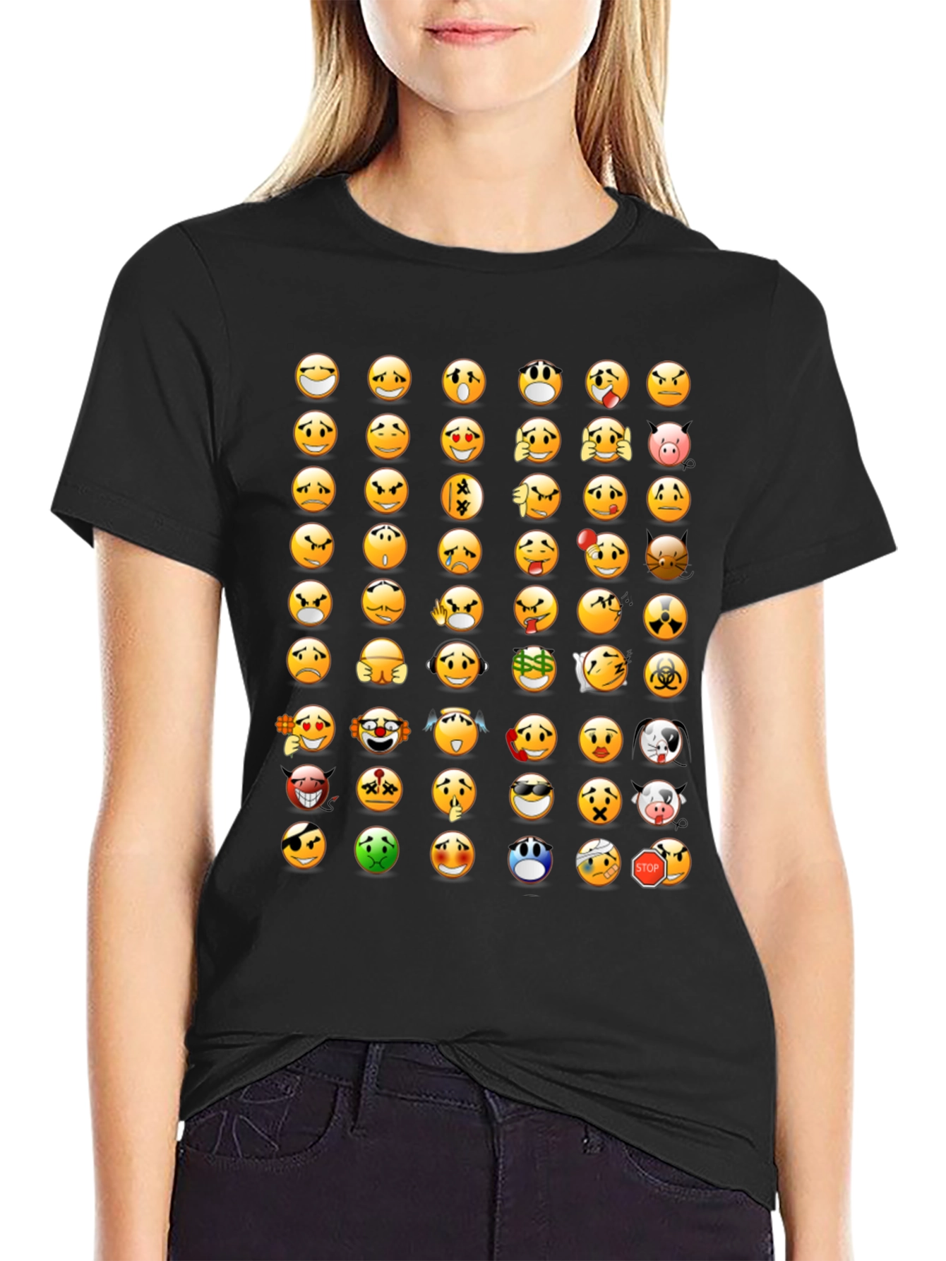 Emoji Mania T-Shirt - Black Graphic Tee