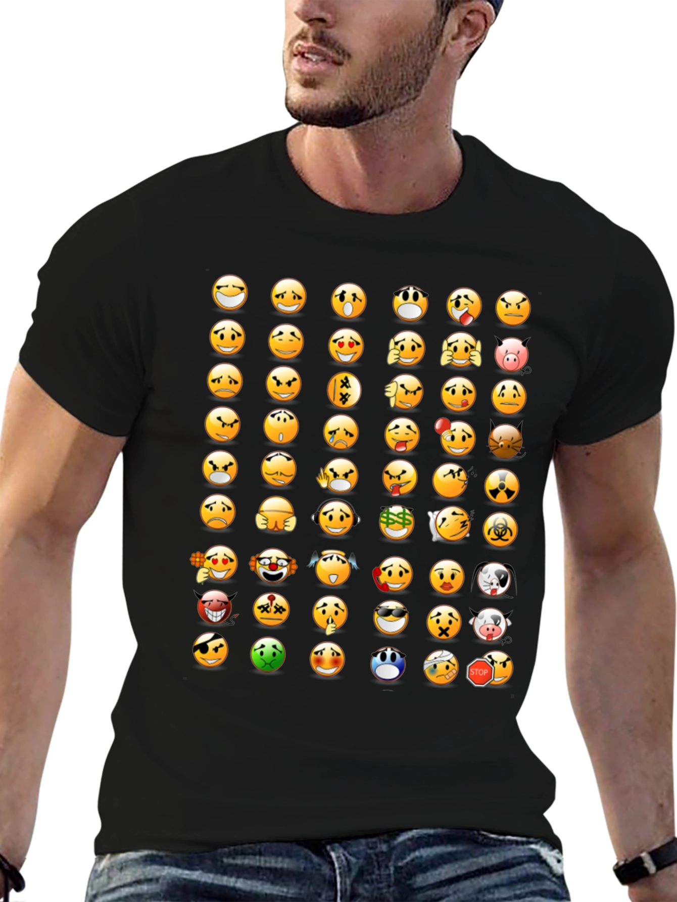 Emoji Mania T-Shirt - Black Graphic Tee