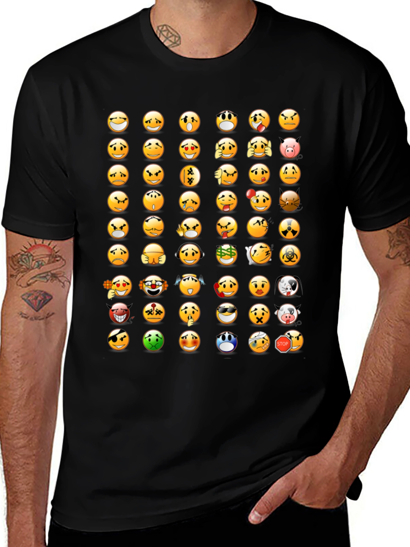 Emoji Mania T-Shirt - Black Graphic Tee