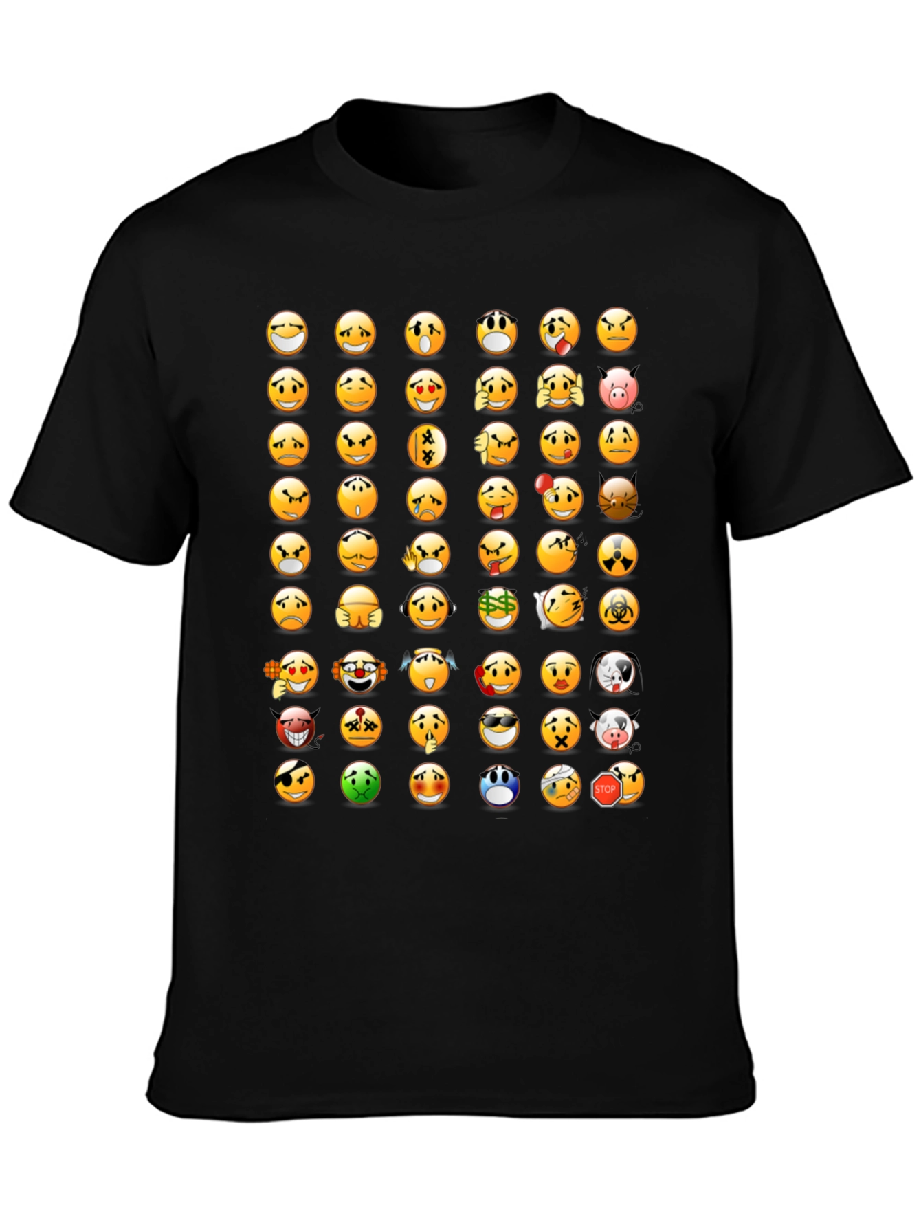 Emoji Mania T-Shirt - Black Graphic Tee
