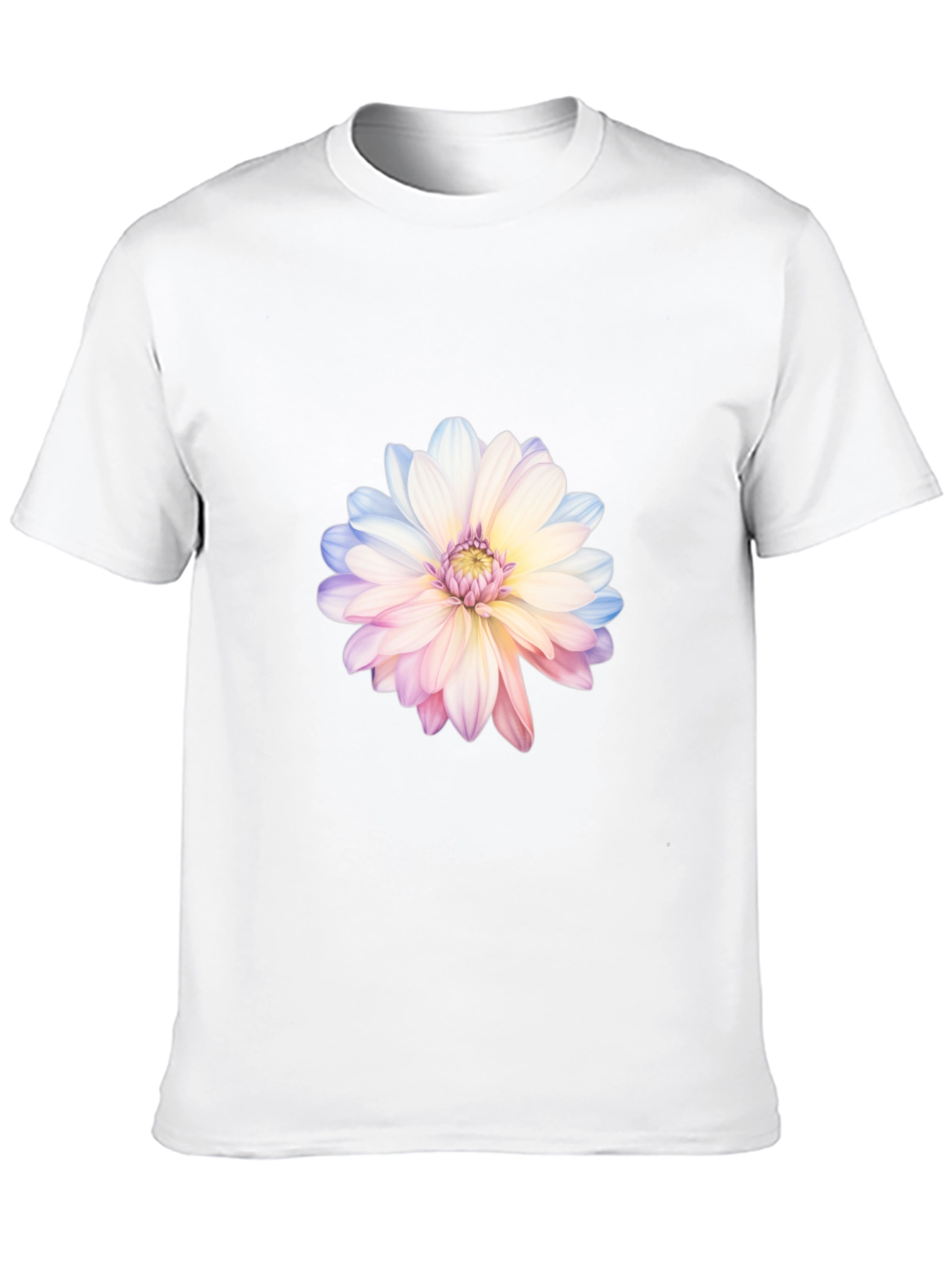 Floral Print T-Shirt - Black Cotton Blend