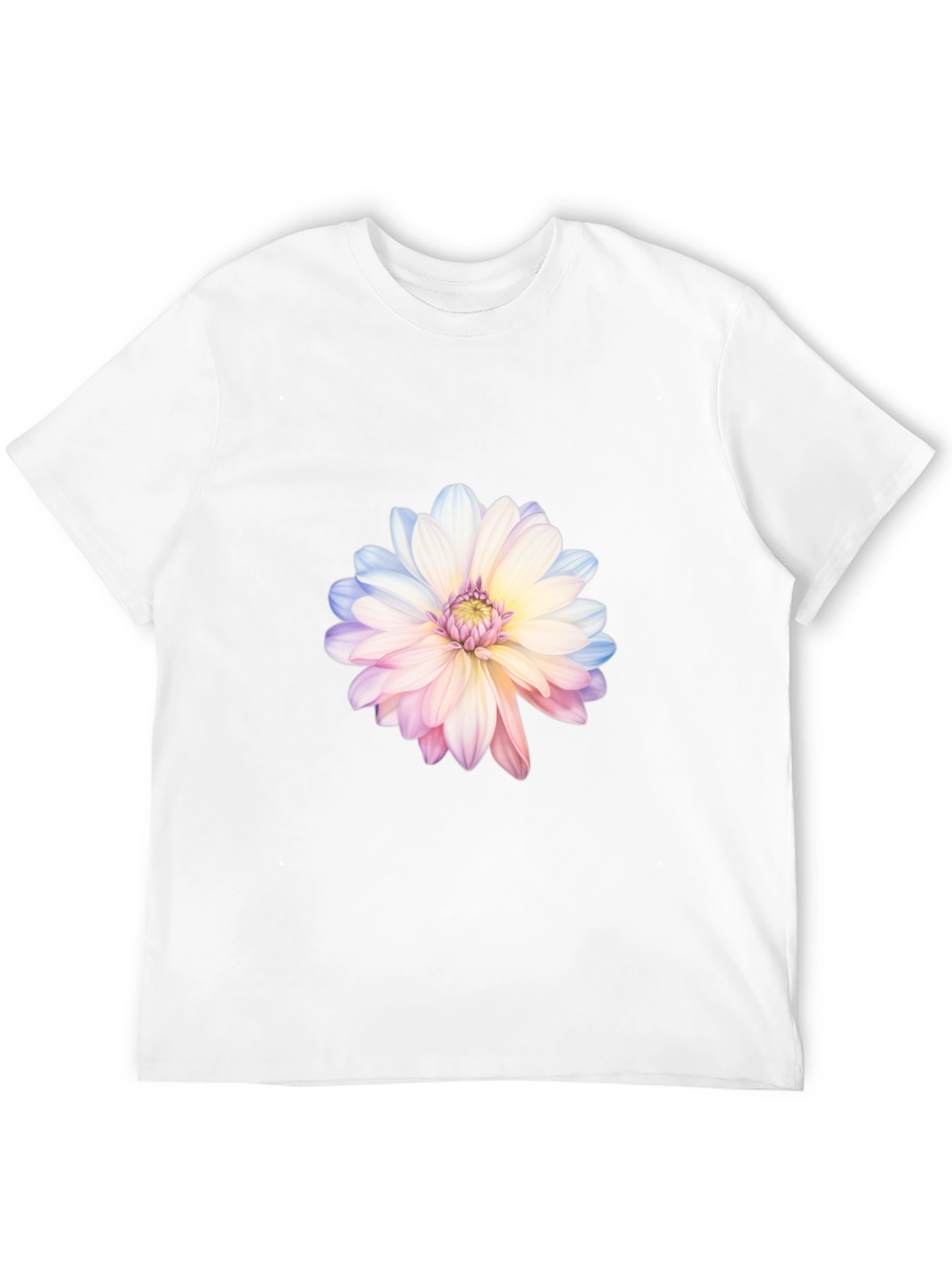 Floral Print T-Shirt - Black Cotton Blend