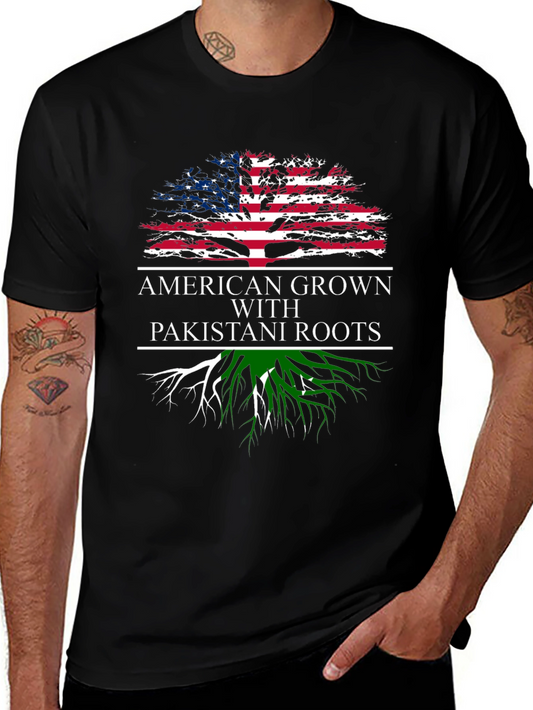 American Grown Pakistani Roots Graphic T-Shirt