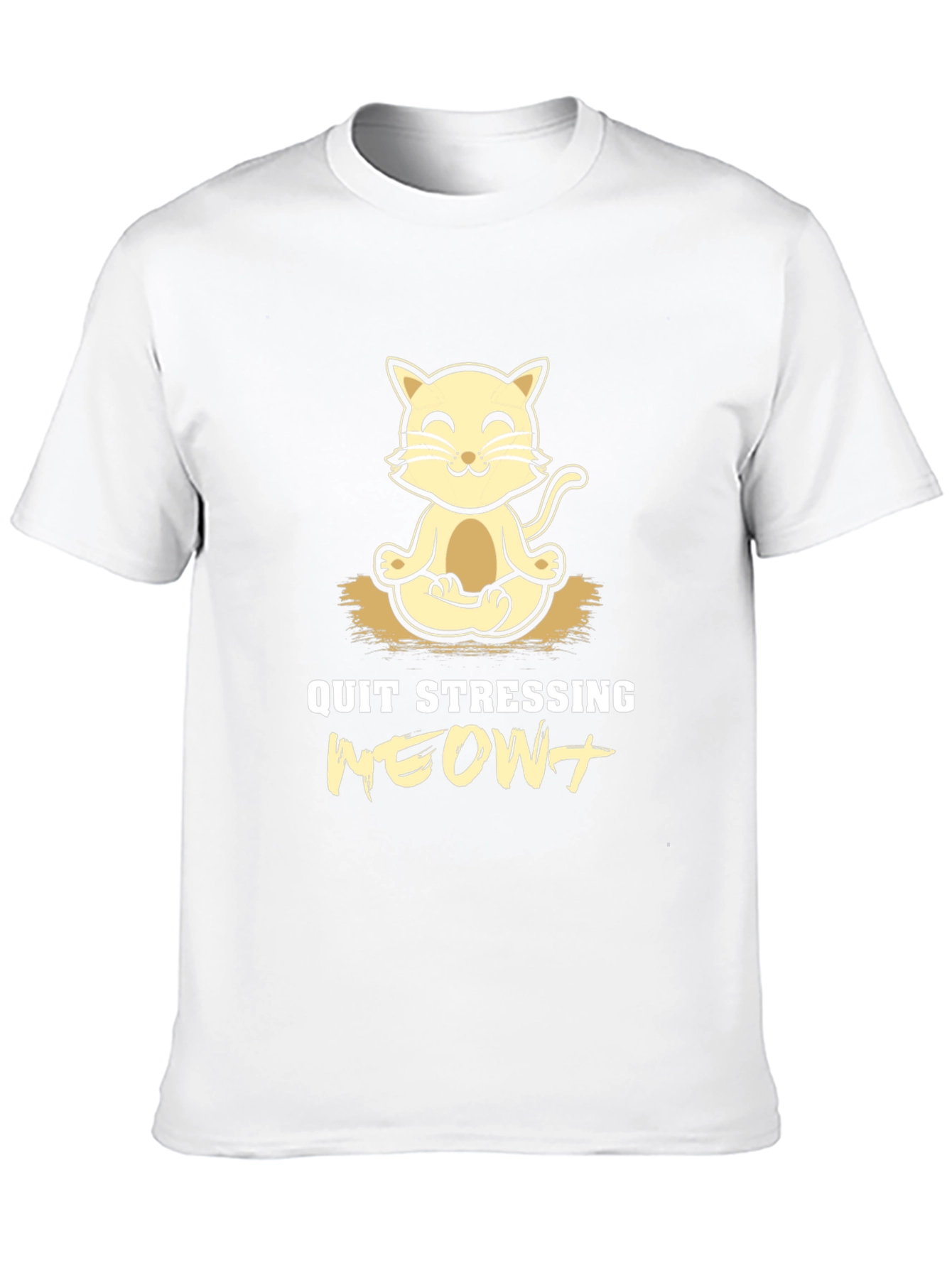 Relaxing Cat Yoga T-Shirt - Quit Stressing Meowt