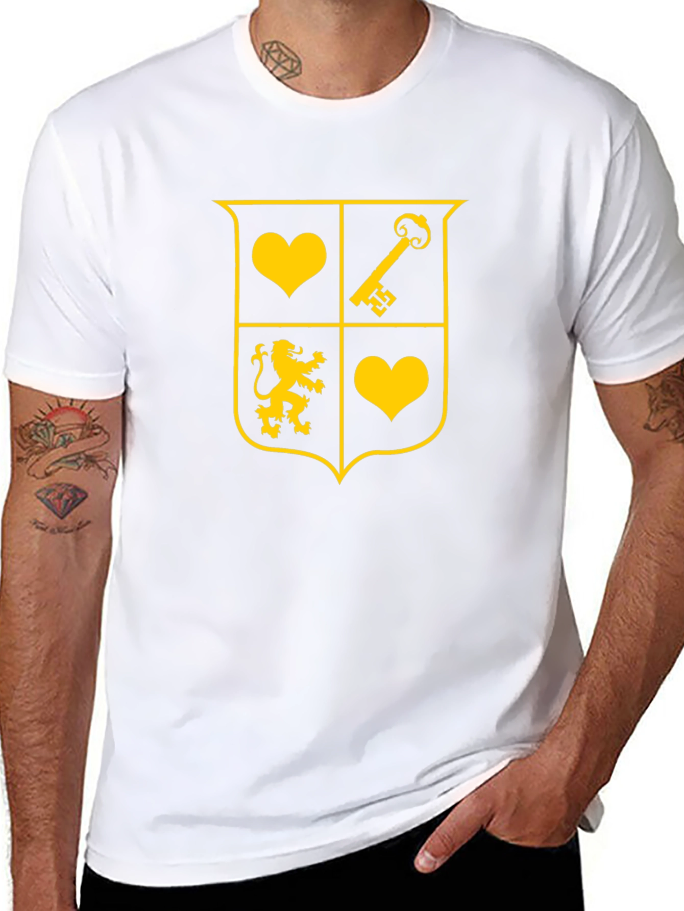 Emblem Graphic Tee - Stylish Mens Black T-Shirt