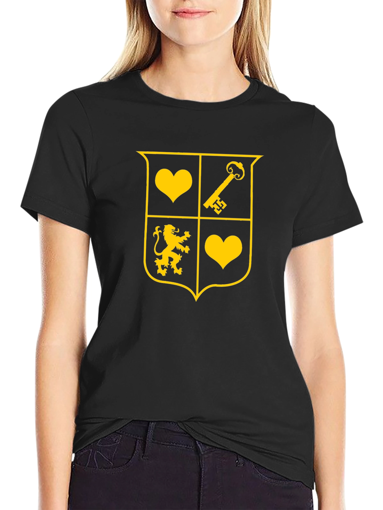 Emblem Graphic Tee - Stylish Mens Black T-Shirt