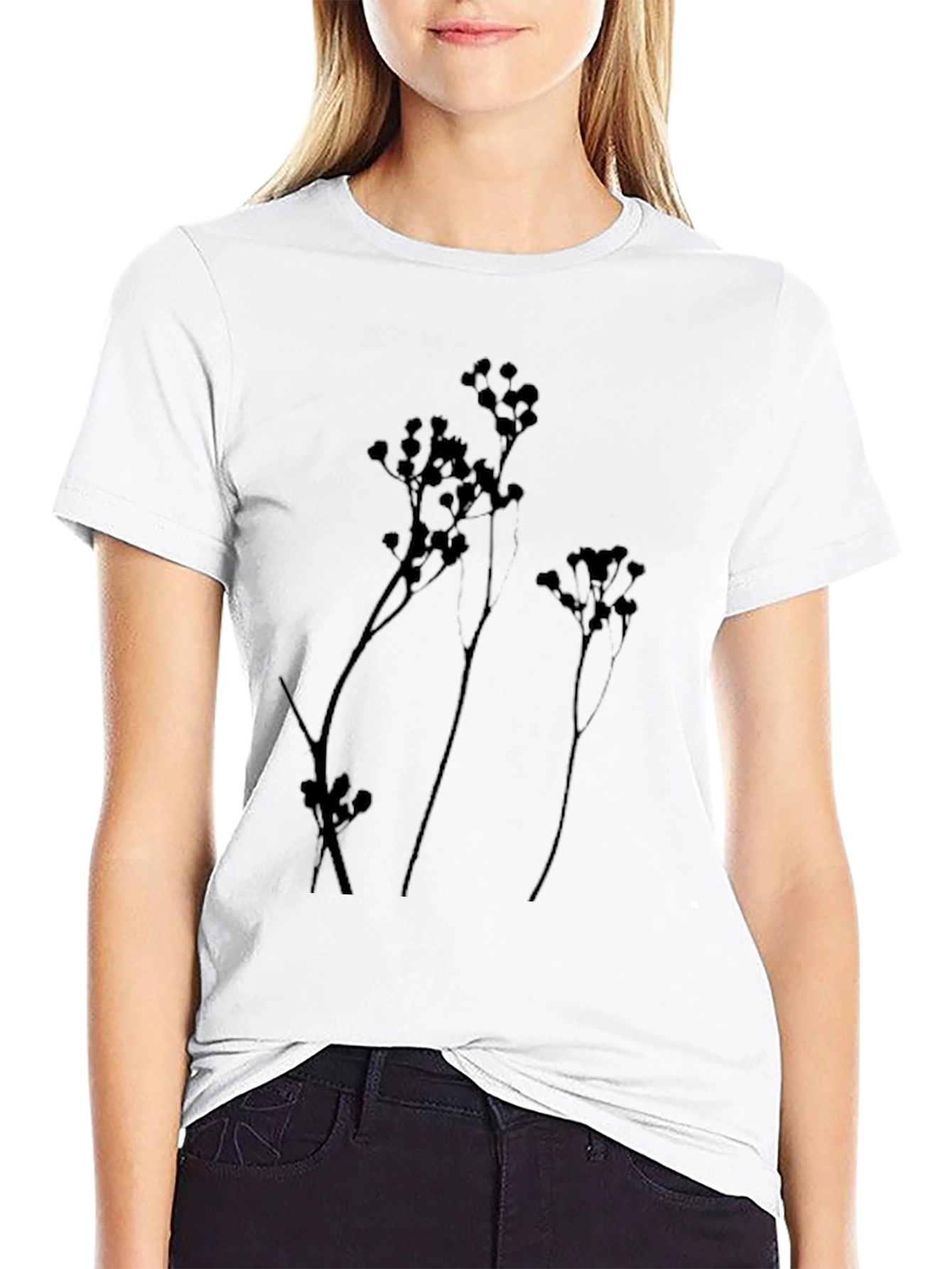 Botanical Silhouette Black T-Shirt