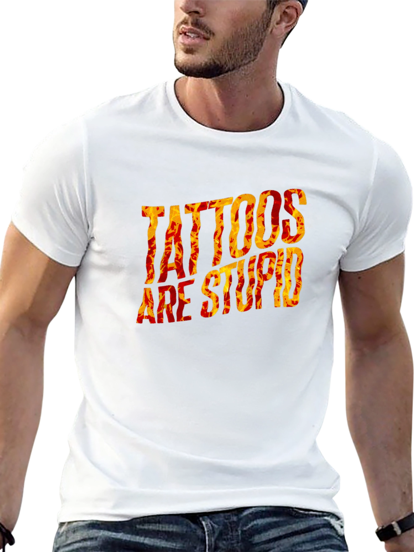 Tattoos Are Stupid Graphic Black T-Shirt