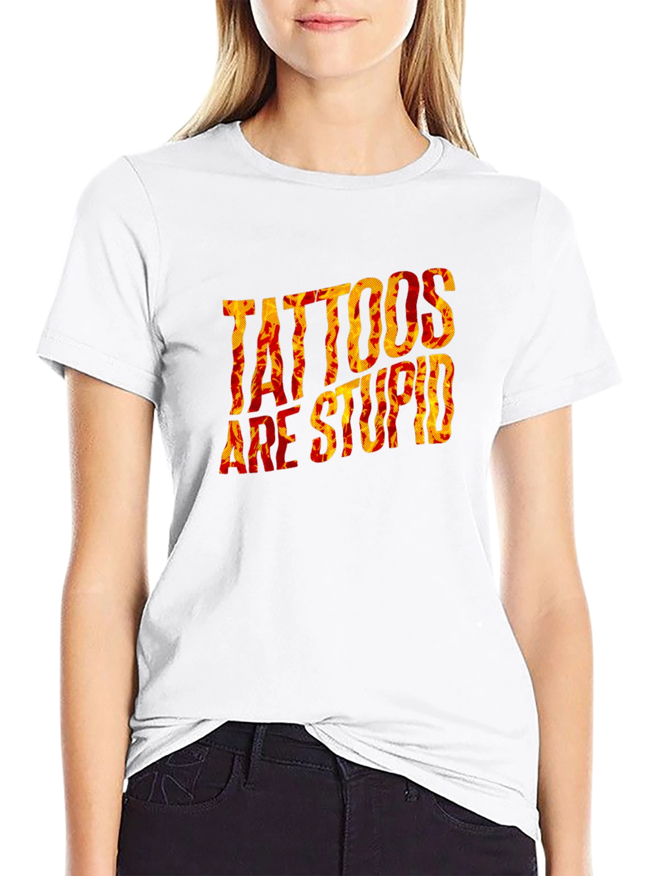 Tattoos Are Stupid Graphic Black T-Shirt