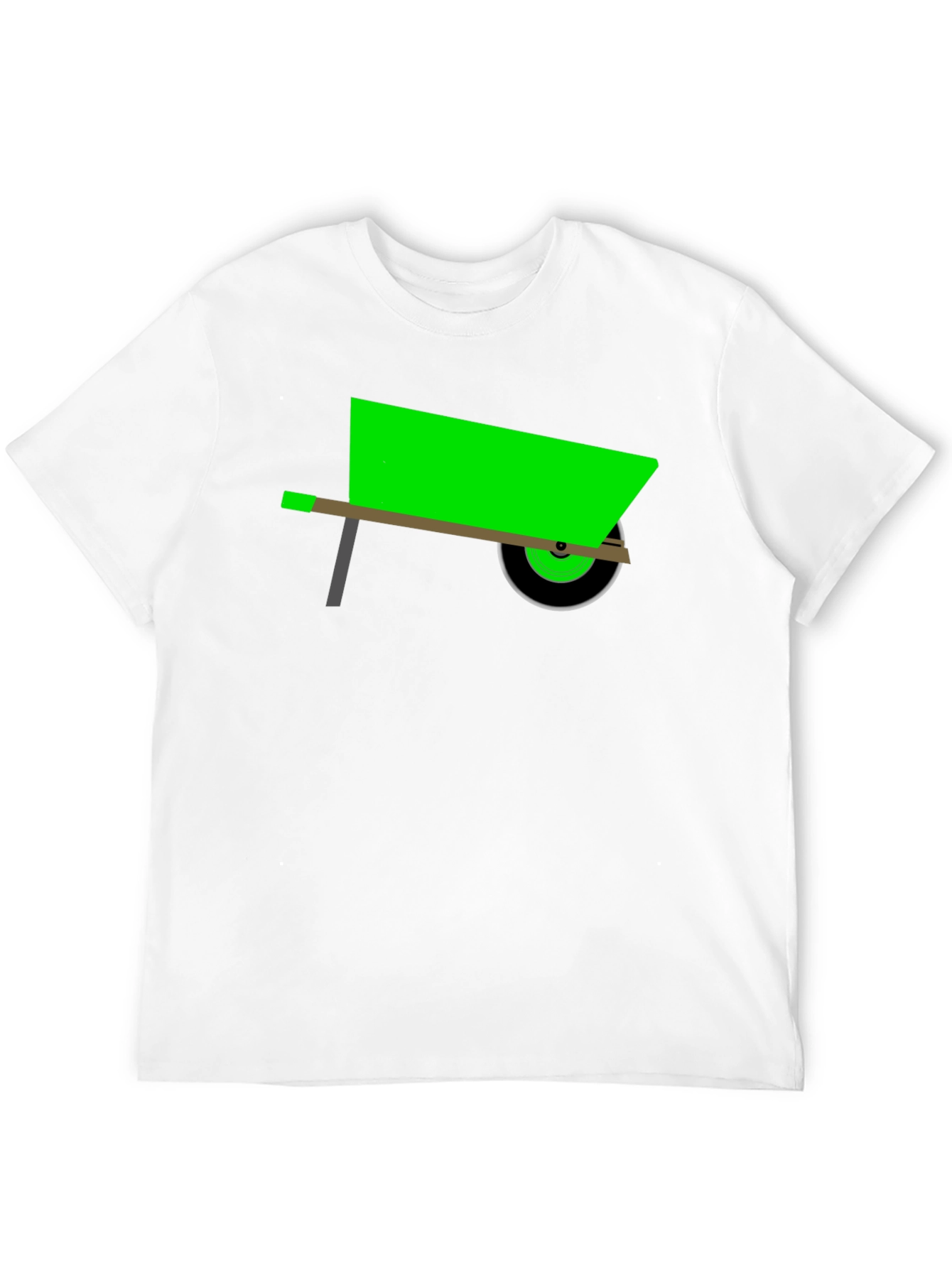 Novelty Green Wheelbarrow Black T-Shirt