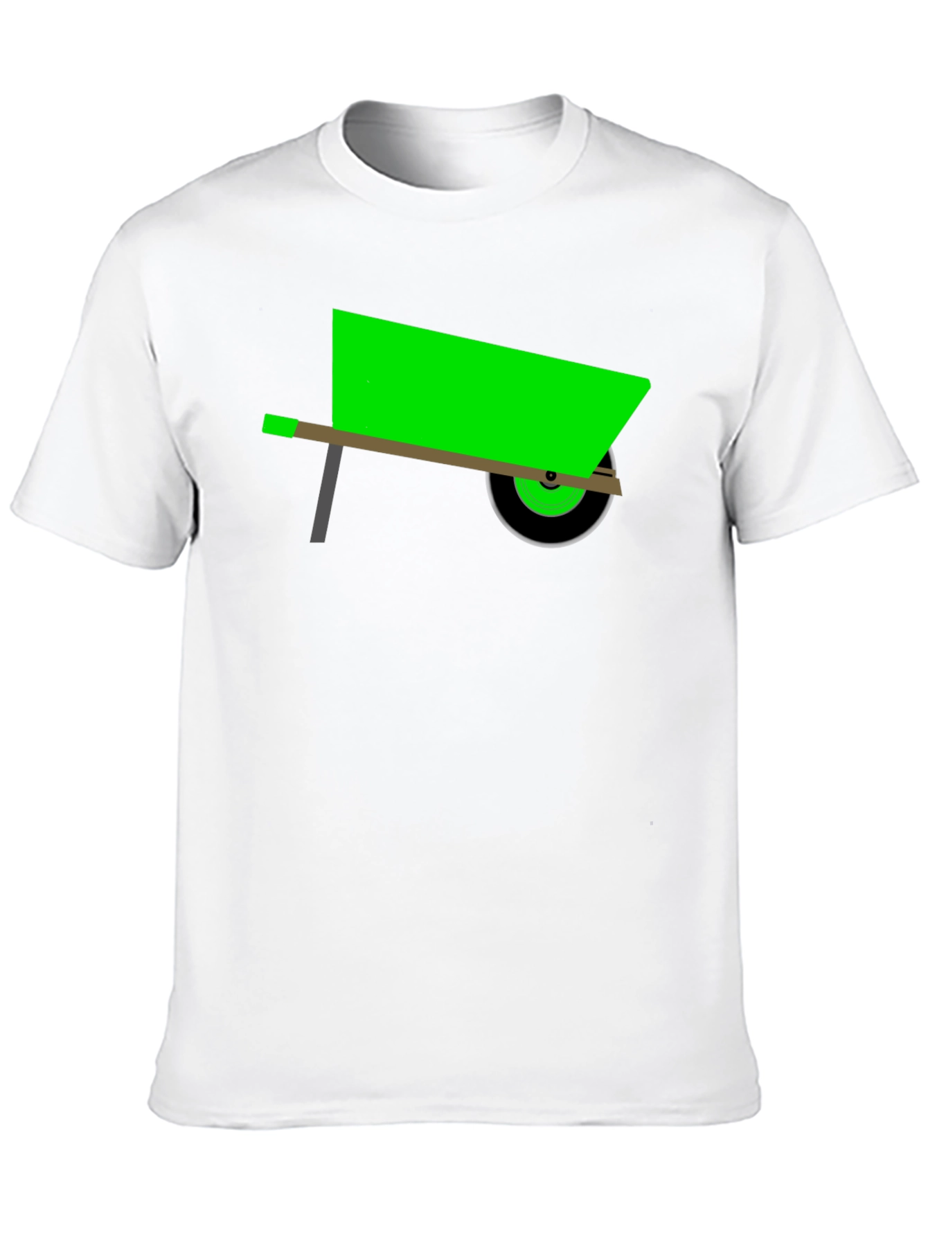 Novelty Green Wheelbarrow Black T-Shirt