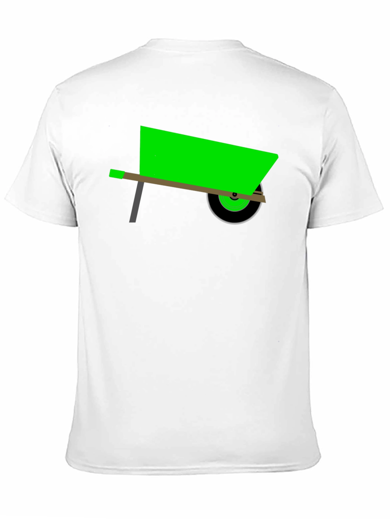 Novelty Green Wheelbarrow Black T-Shirt