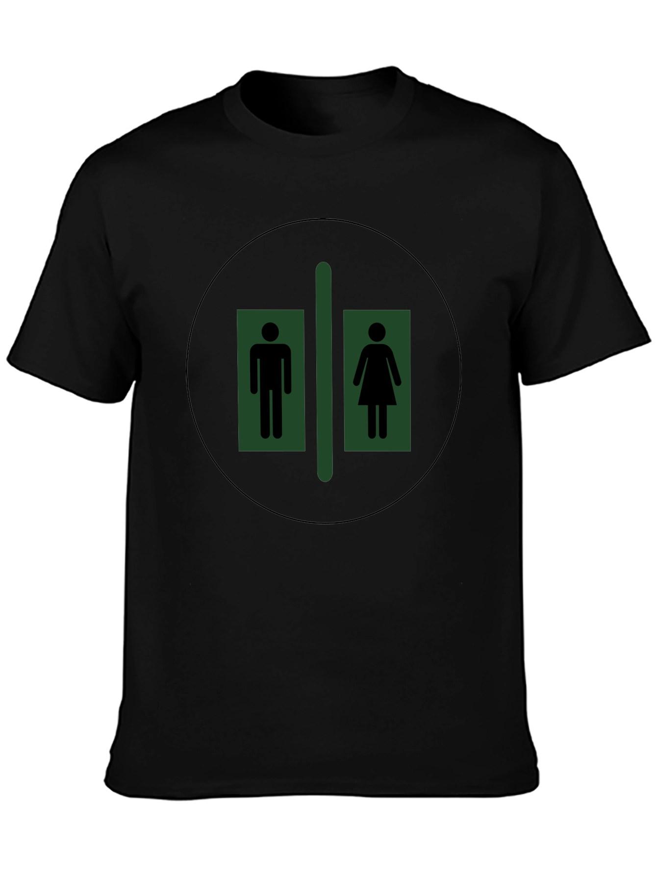 Unisex Restroom Symbol T-Shirt - Black