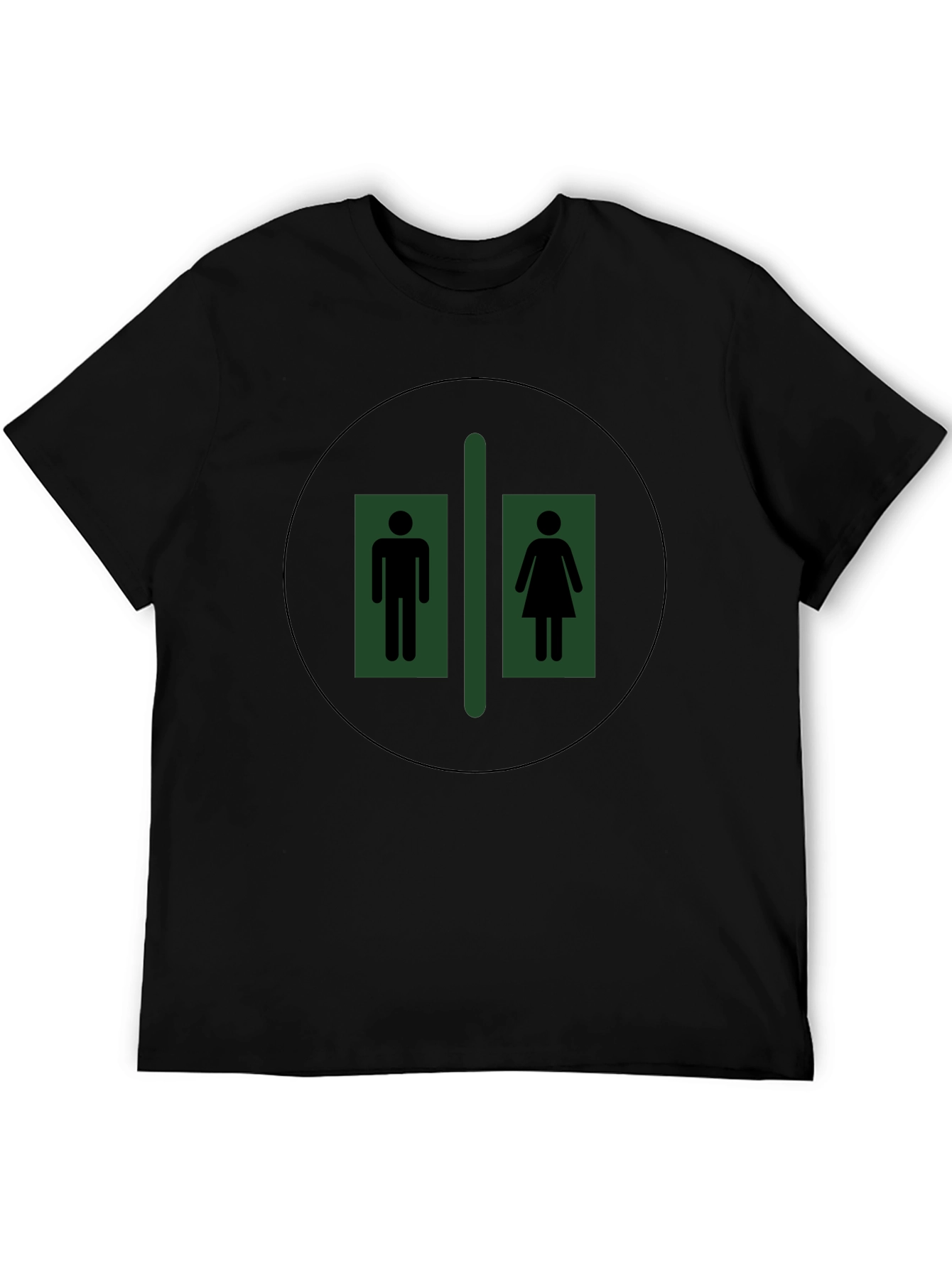 Unisex Restroom Symbol T-Shirt - Black