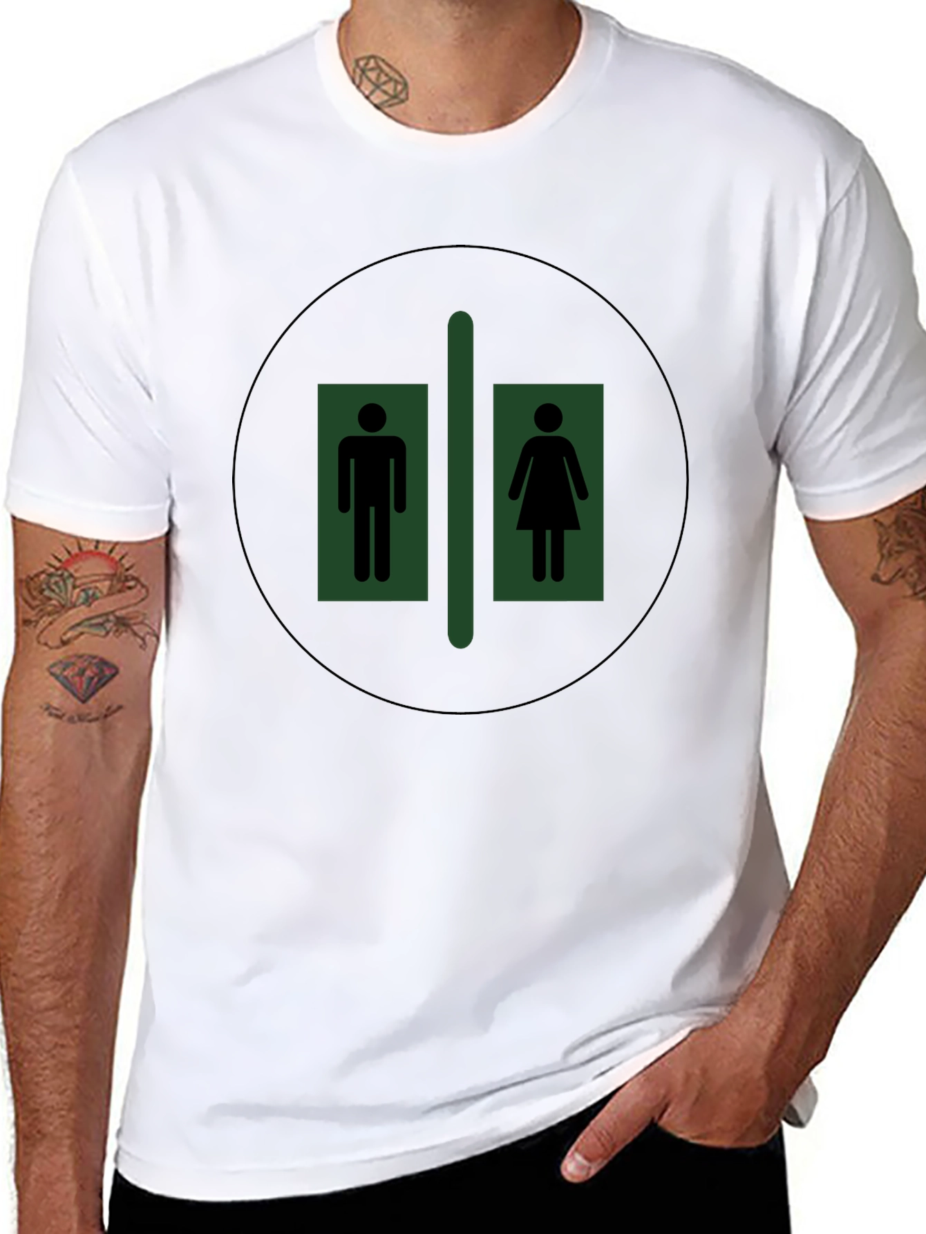 Unisex Restroom Symbol T-Shirt - Black
