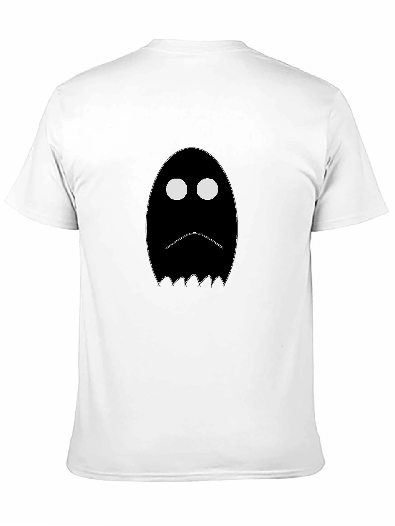 Sad Ghost Graphic T-Shirt - Black Cotton Tee