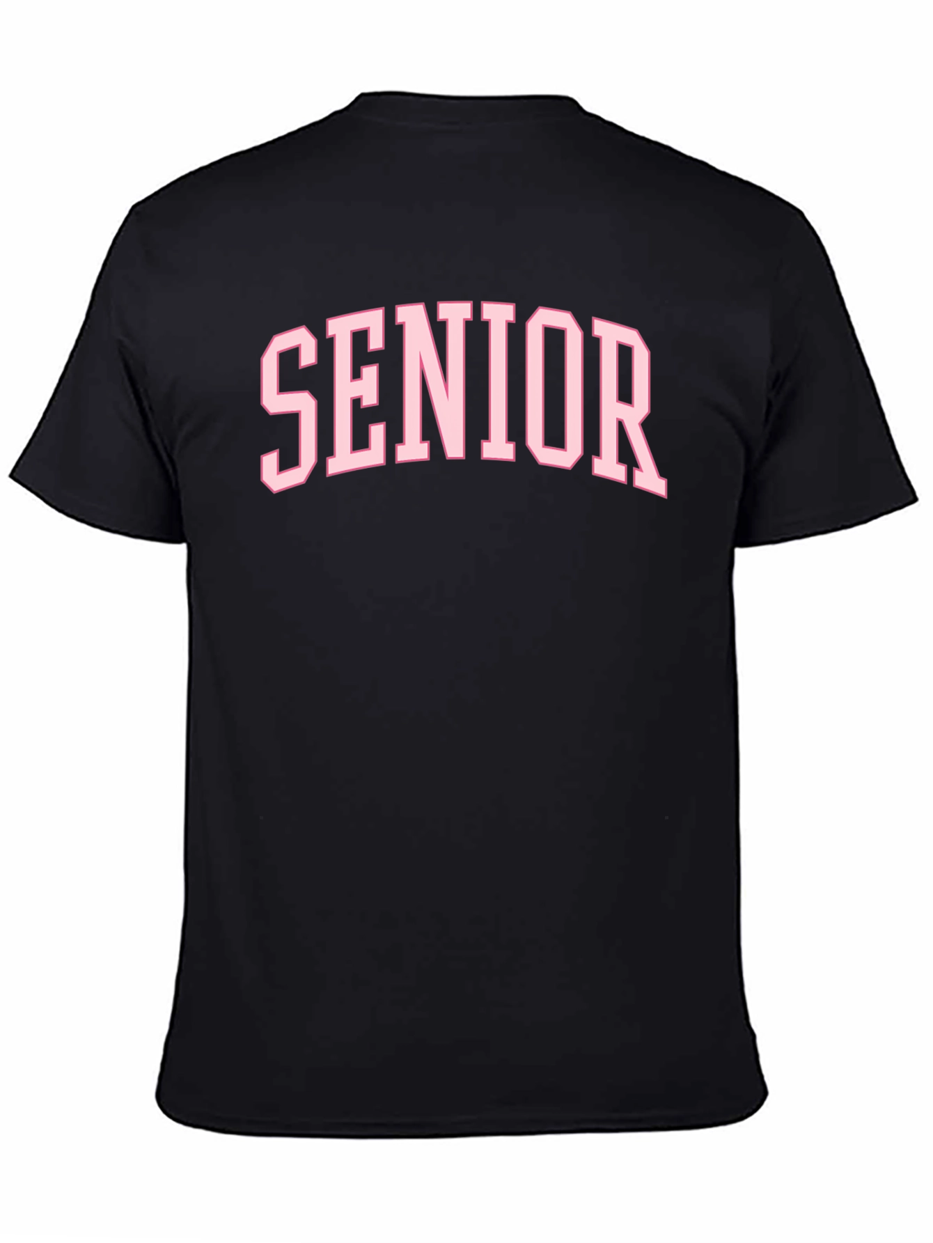 Senior Pink Varsity Letter Black T-Shirt