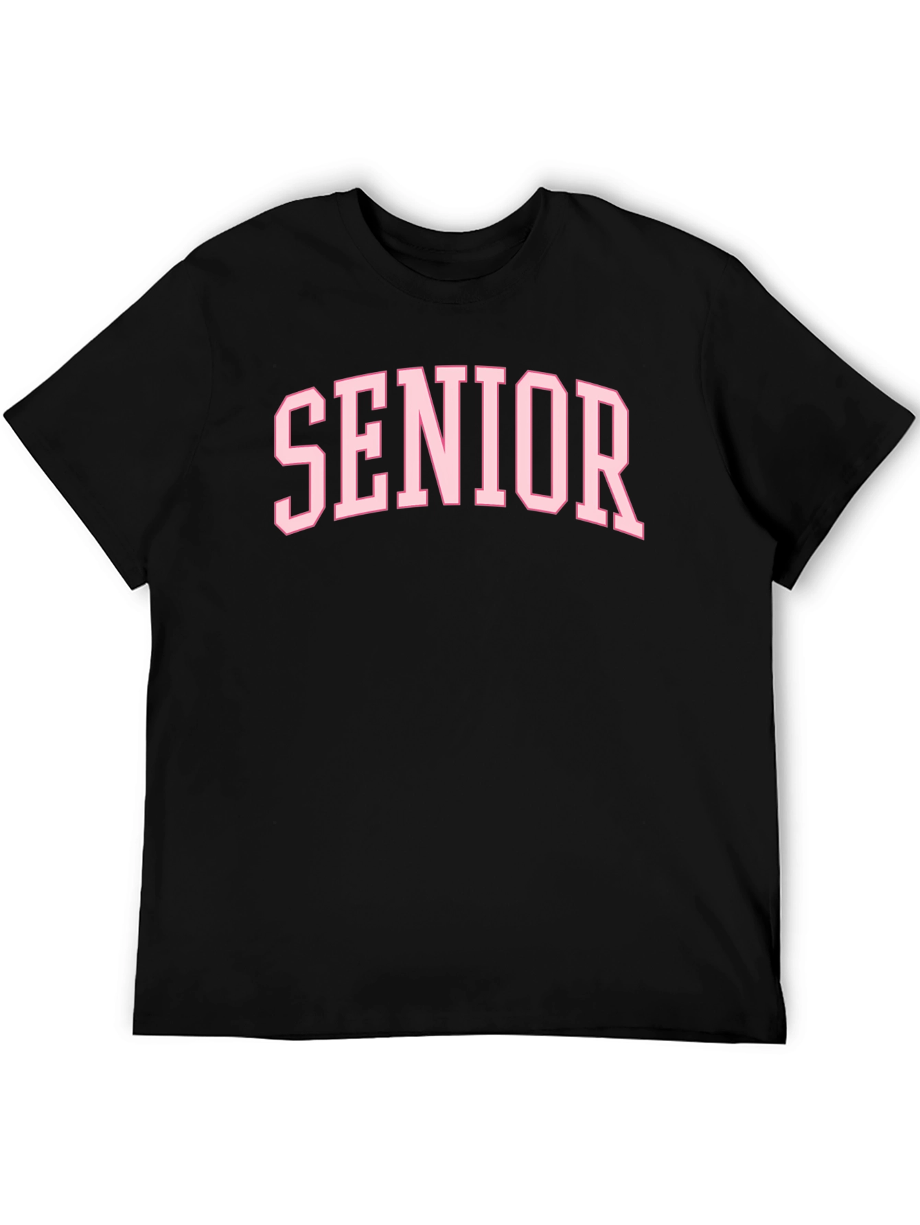 Senior Pink Varsity Letter Black T-Shirt
