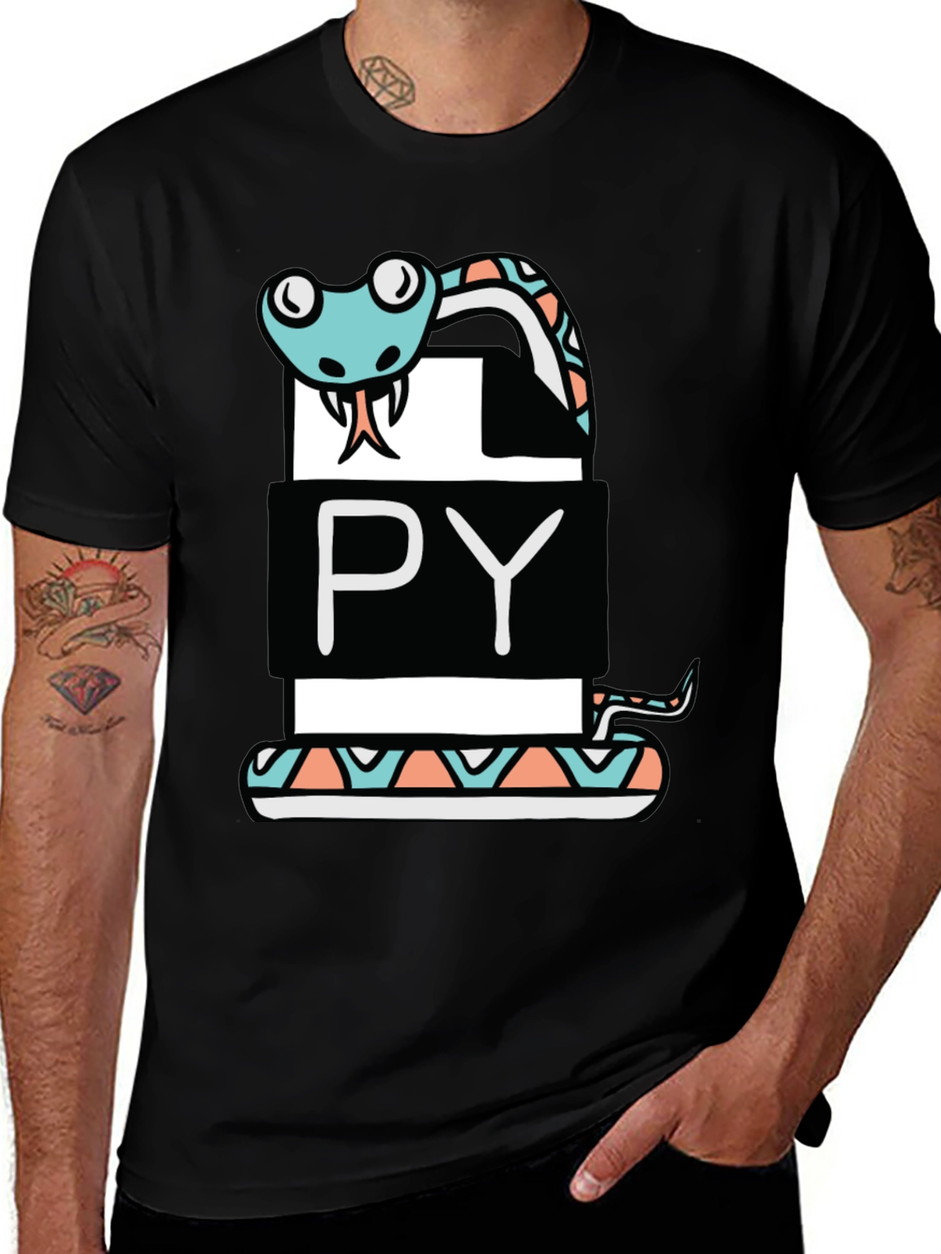 Python Programmer Snake Graphic T-Shirt