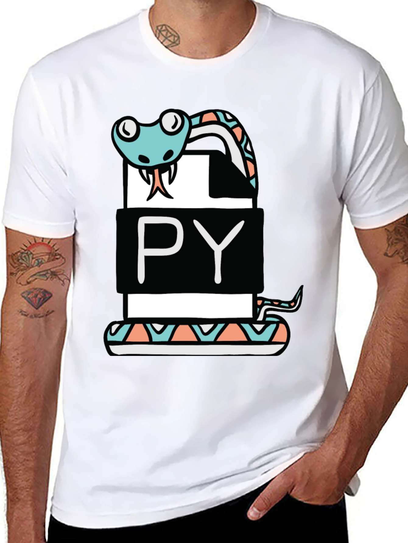 Python Programmer Snake Graphic T-Shirt