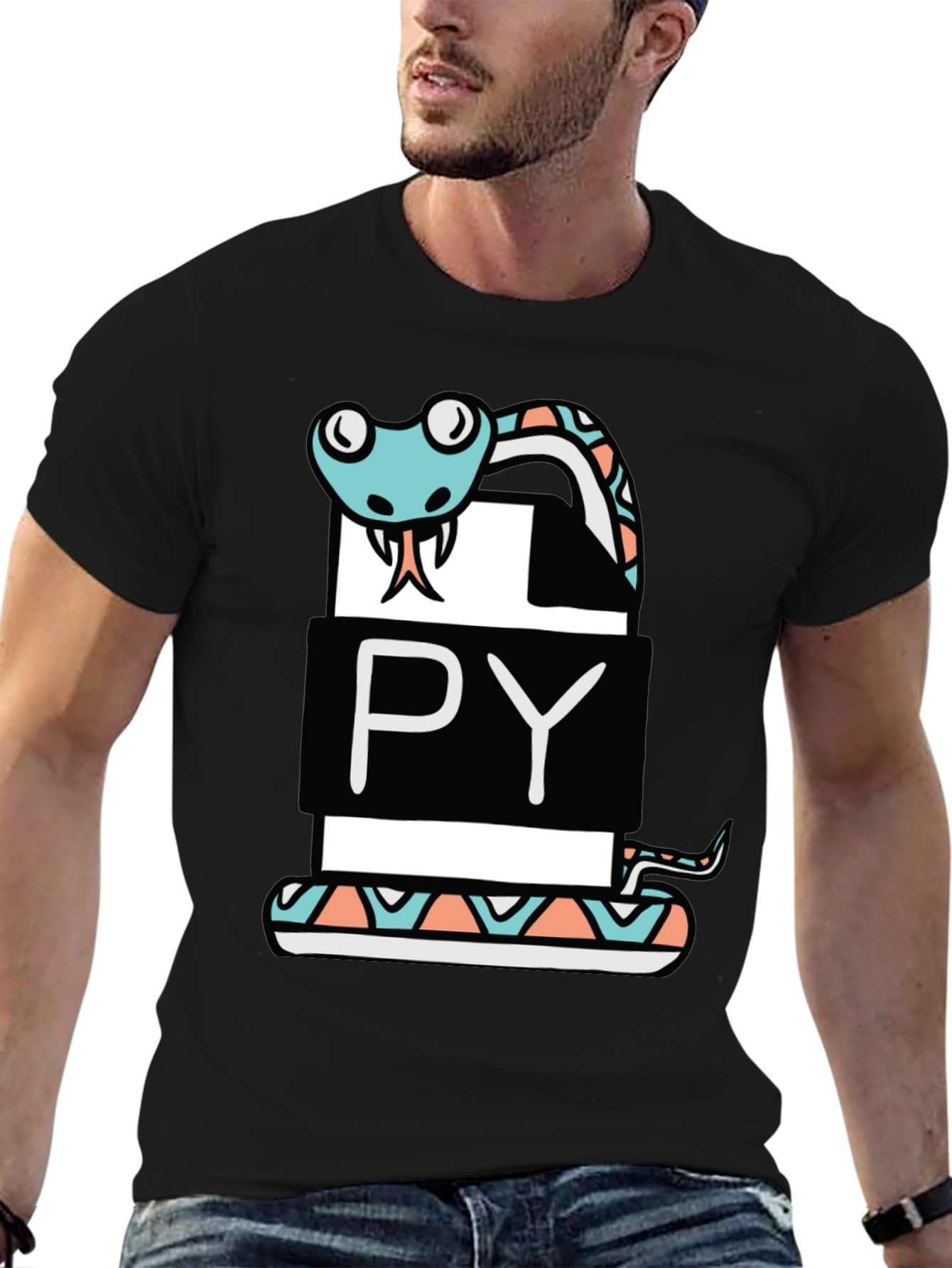 Python Programmer Snake Graphic T-Shirt