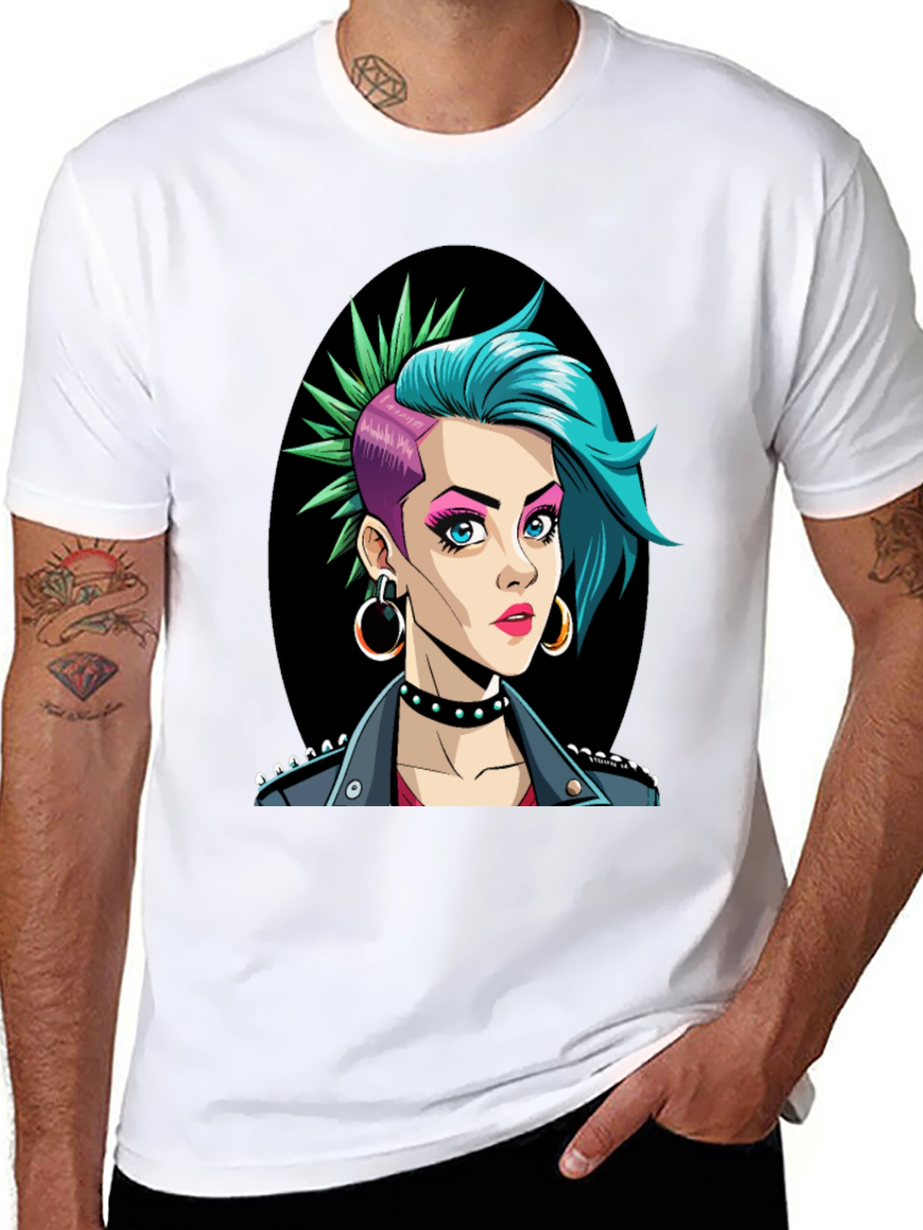 Punk Rock Girl T-Shirt - Edgy Graphic Tee