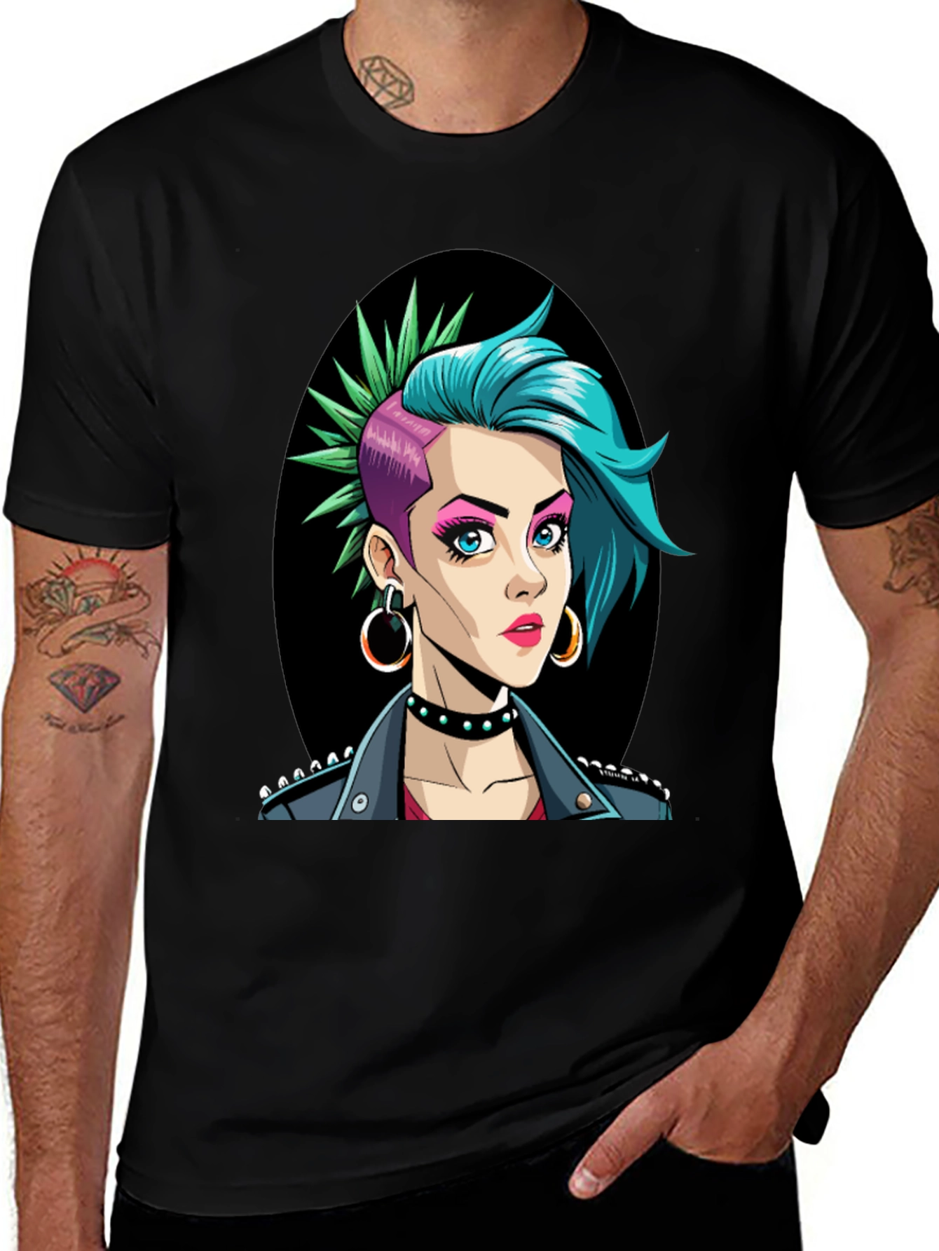 Punk Rock Girl T-Shirt - Edgy Graphic Tee
