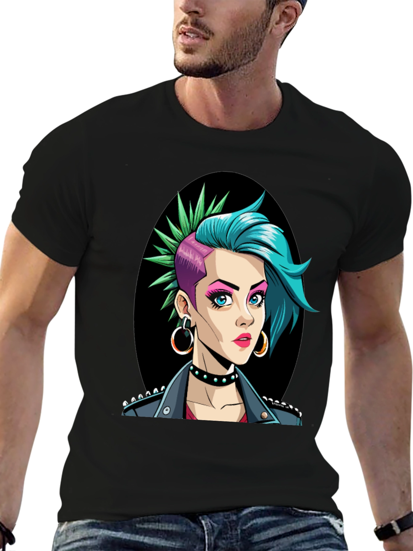 Punk Rock Girl T-Shirt - Edgy Graphic Tee