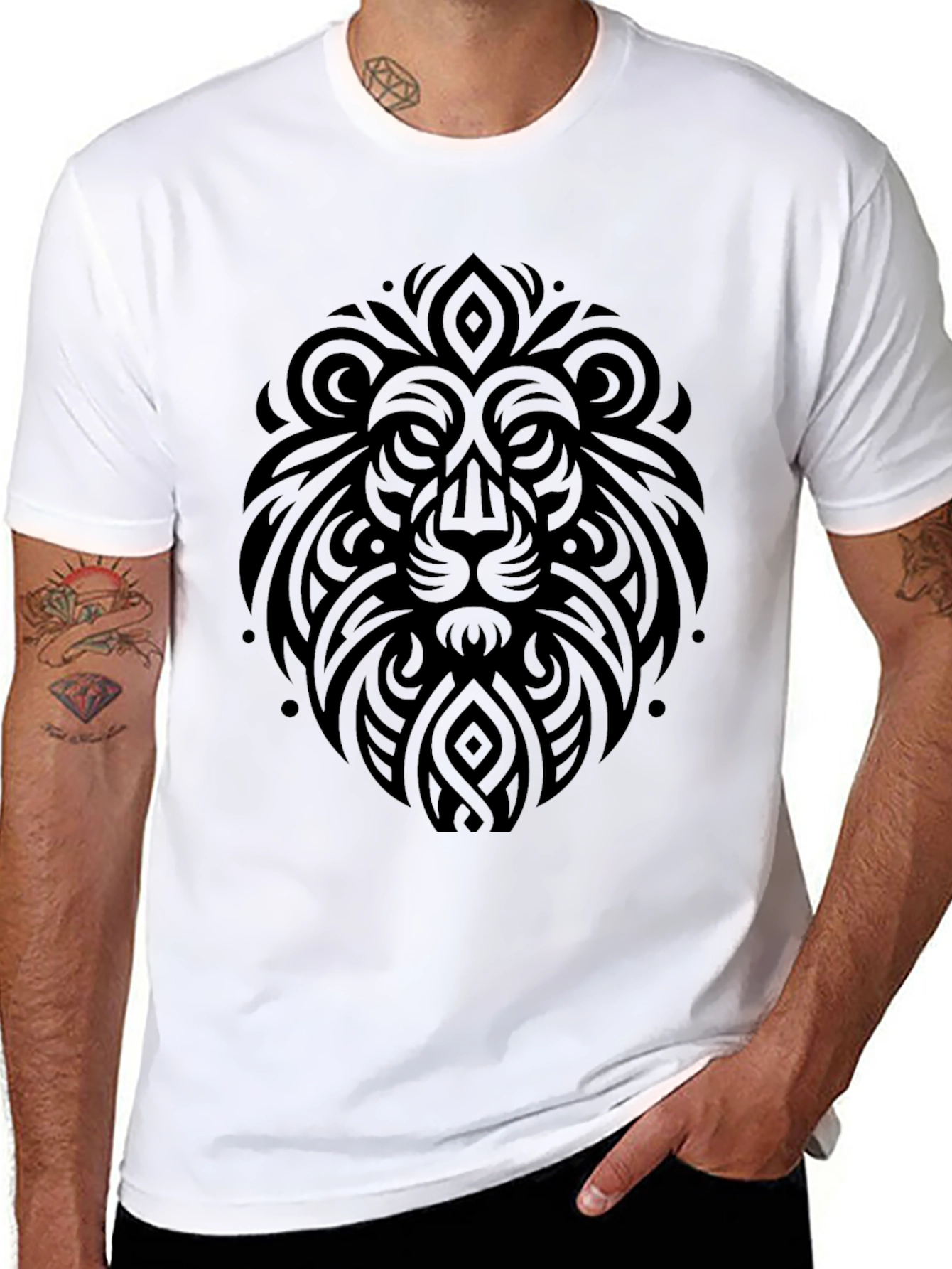 Black Lion Graphic Tee - Stylish Mens T-Shirt