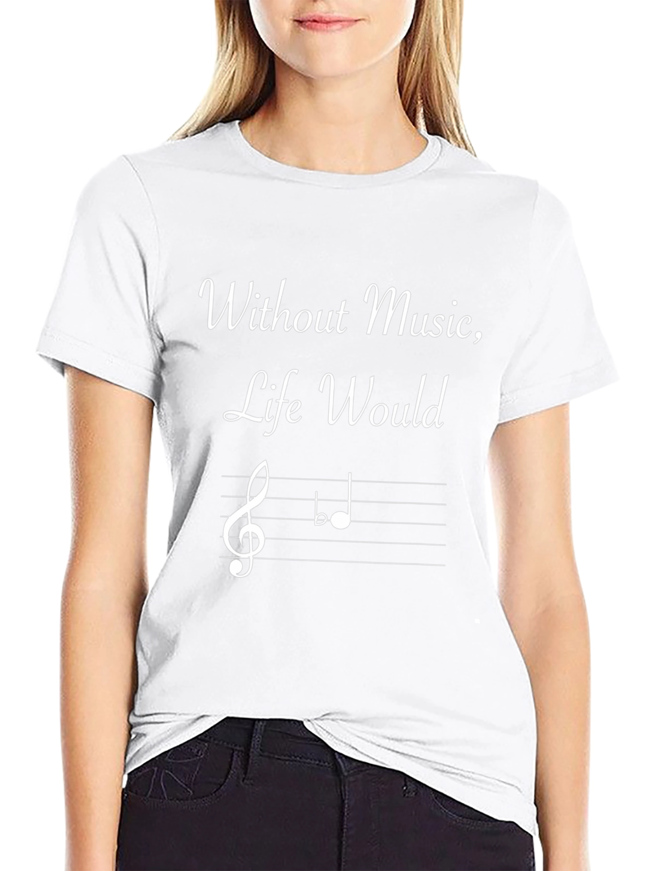 Musical T-Shirt - Without Music Life Would Be Flat