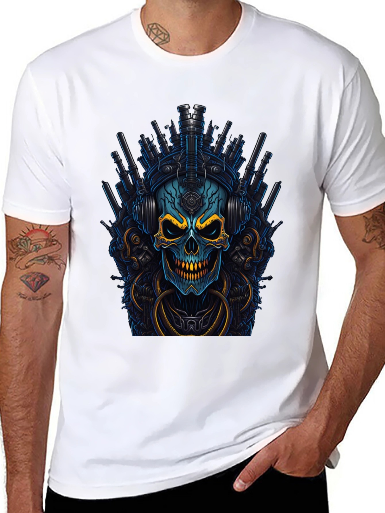 Cyberpunk Skull Graphic Tee