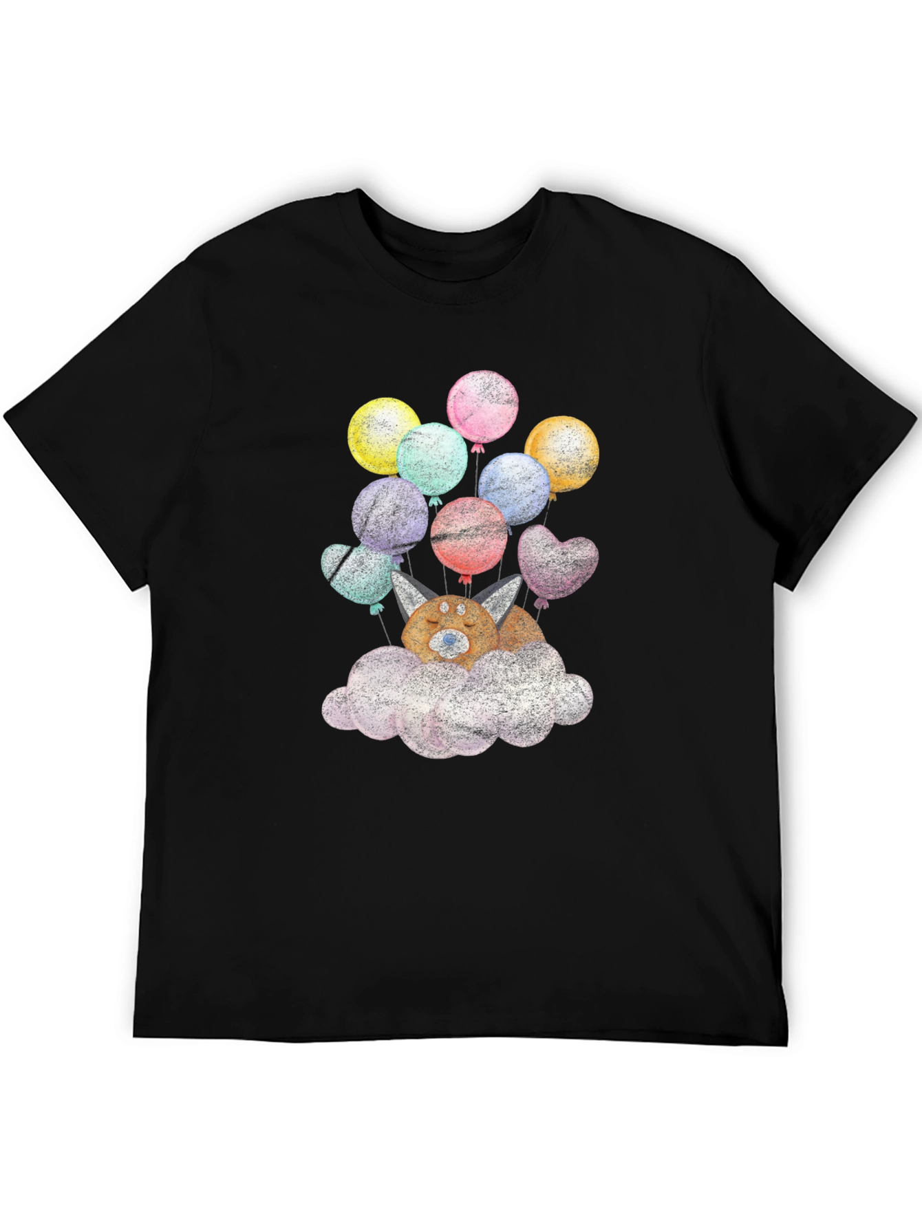 Cute Dog With Balloons On Cloud T-Shirt