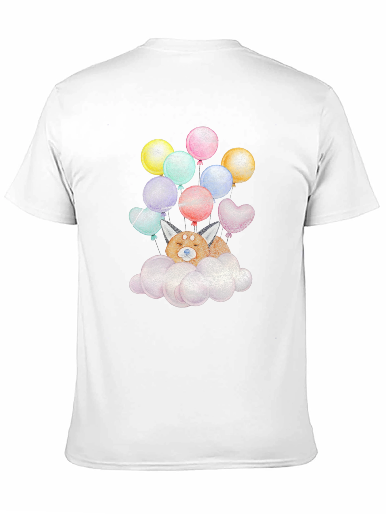 Cute Dog With Balloons On Cloud T-Shirt