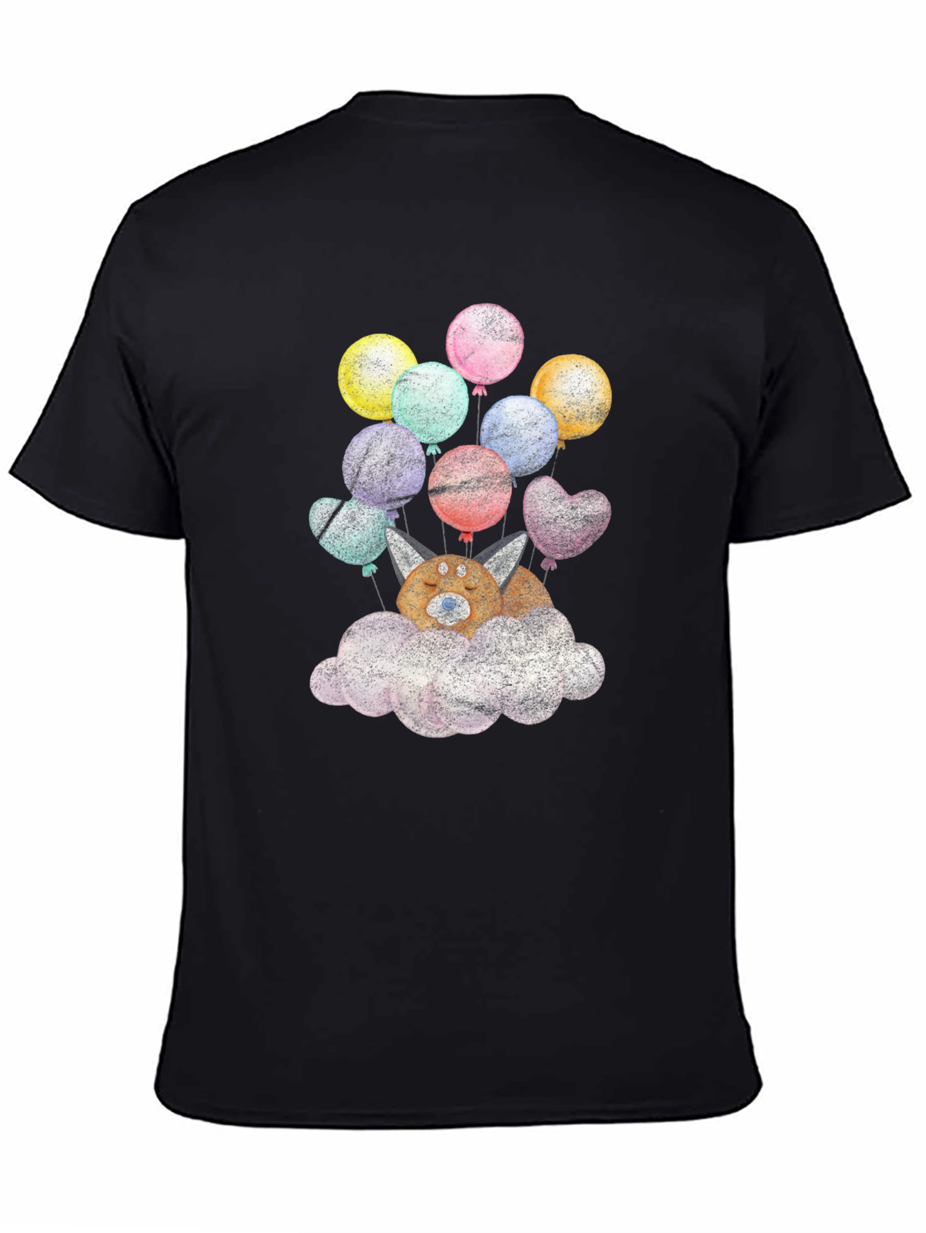 Cute Dog With Balloons On Cloud T-Shirt
