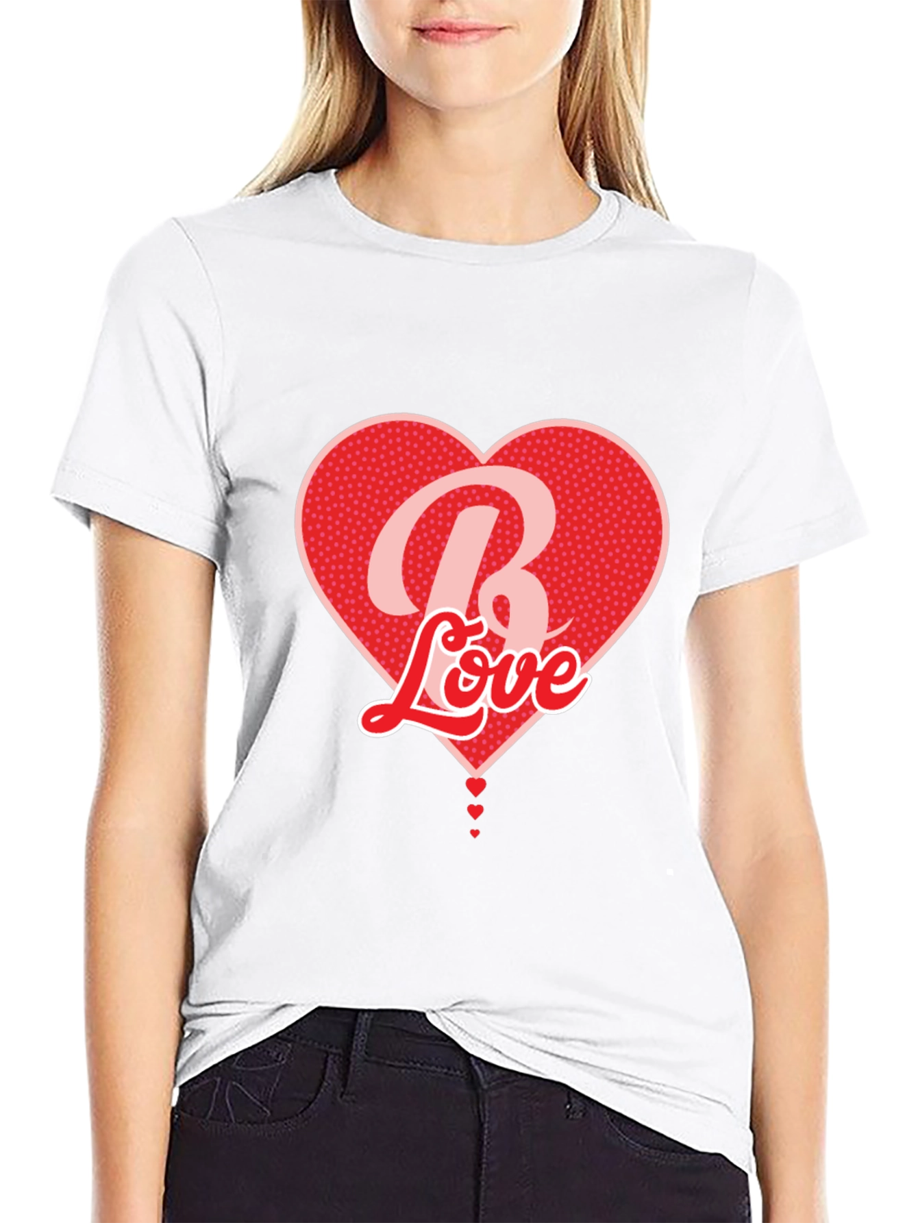 B Love Heart Graphic Tee - Mens Black T-Shirt