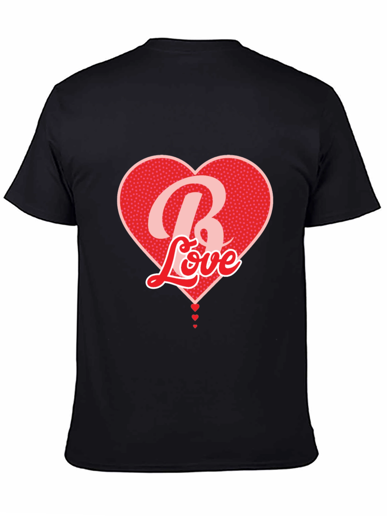 B Love Heart Graphic Tee - Mens Black T-Shirt