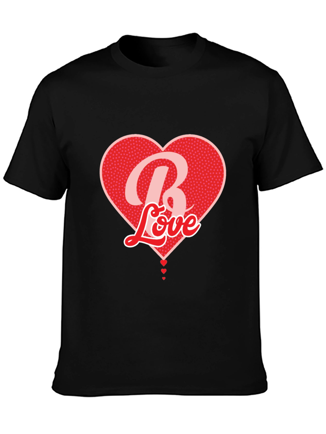 B Love Heart Graphic Tee - Mens Black T-Shirt