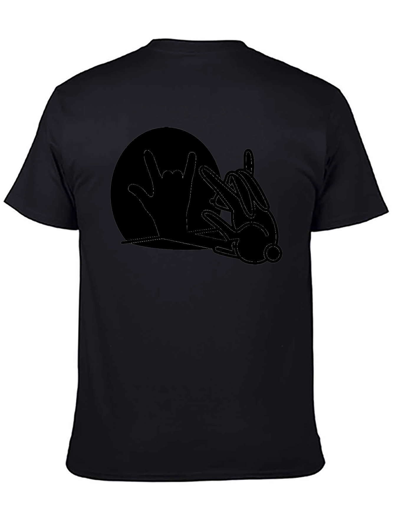 Rock On Rabbit Graphic T-Shirt - Black