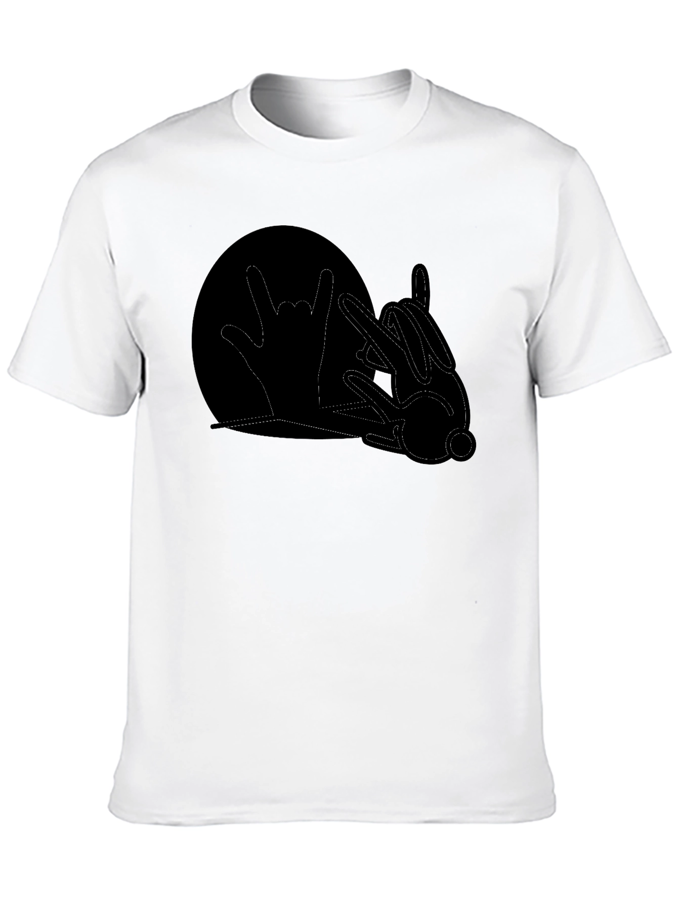 Rock On Rabbit Graphic T-Shirt - Black