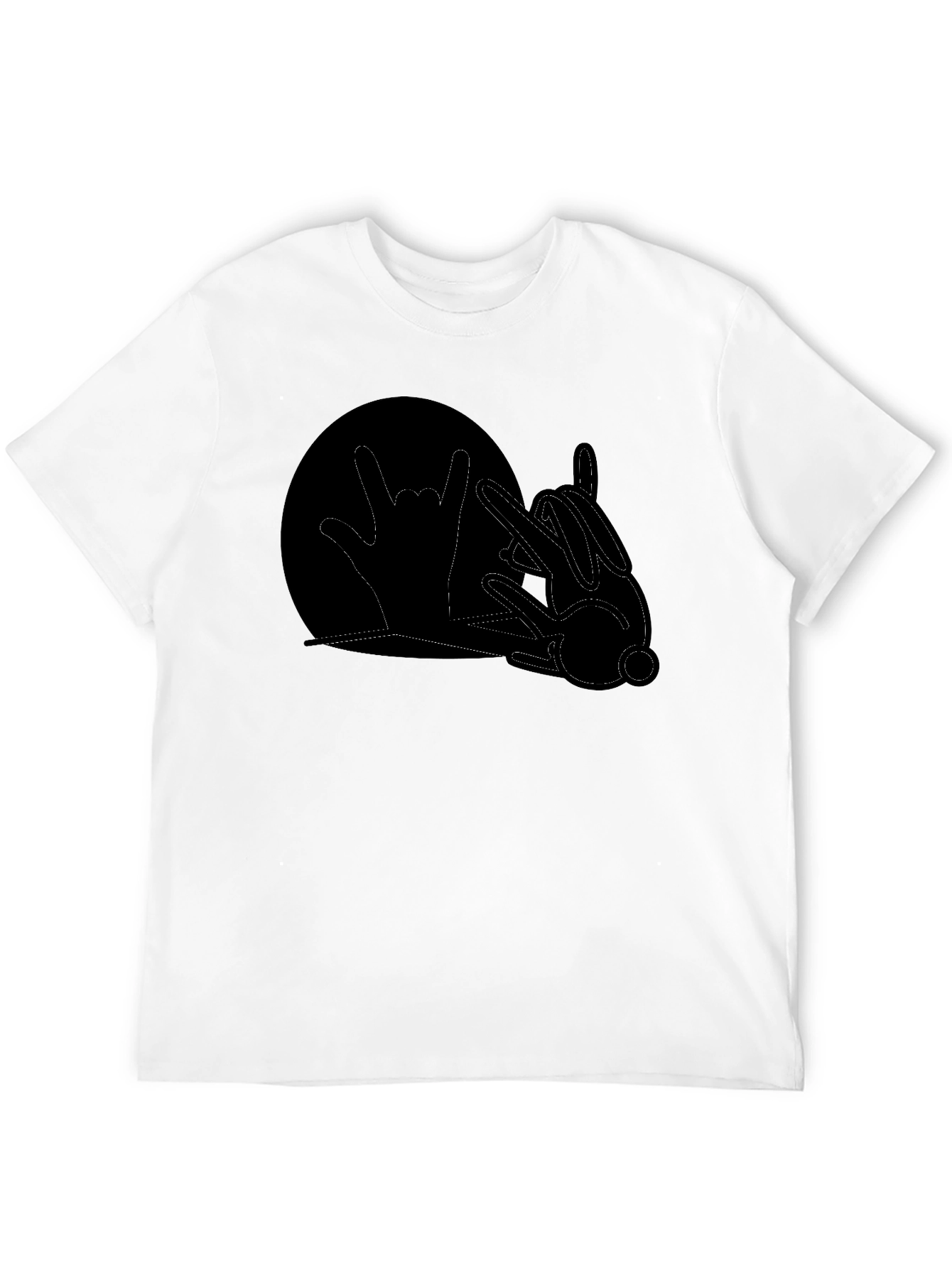 Rock On Rabbit Graphic T-Shirt - Black