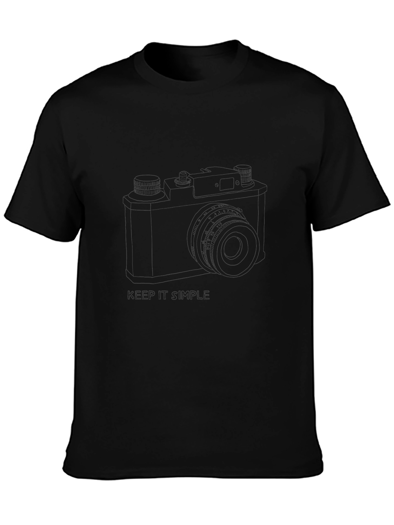 Keep It Simple Camera Graphic Tee - Black