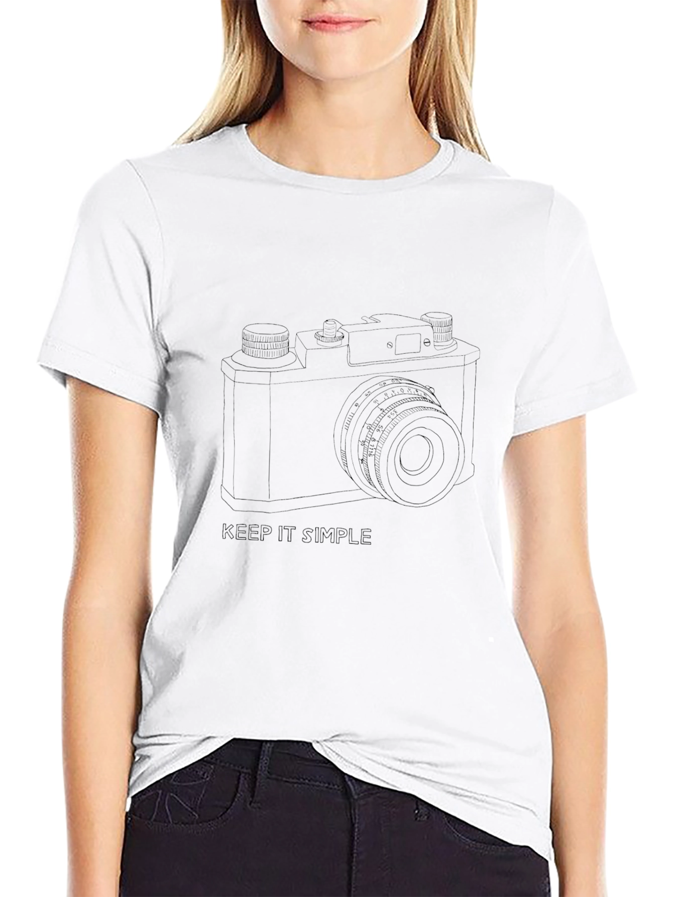 Keep It Simple Camera Graphic Tee - Black