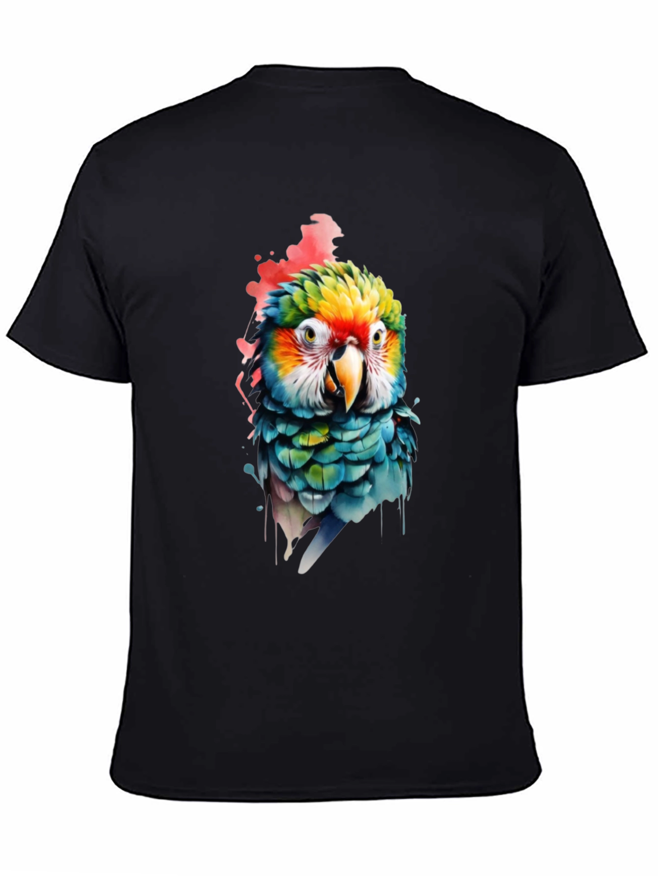 Parrot Graphic Print Black T-Shirt