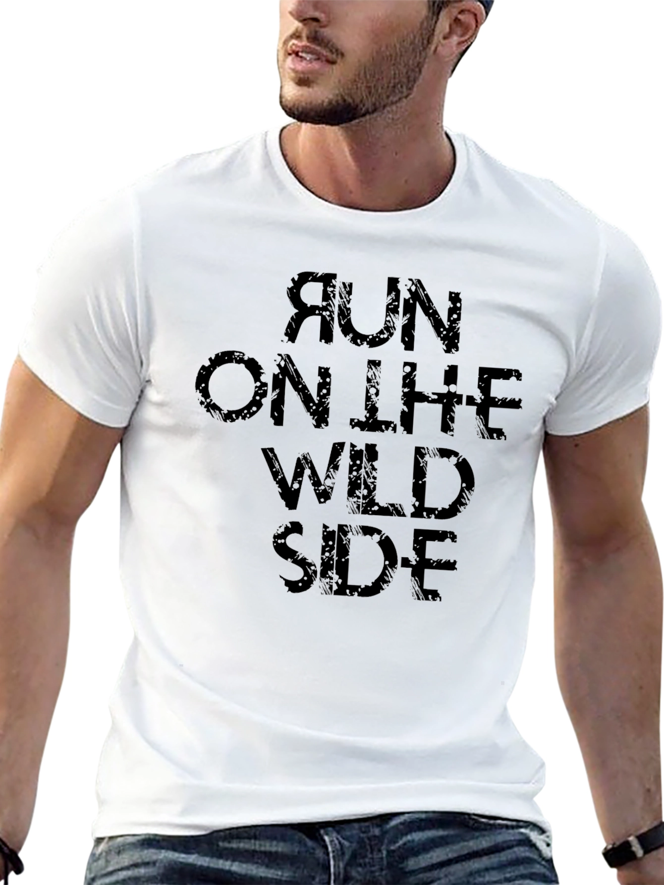 Run On The Wild Side Black Graphic T-Shirt