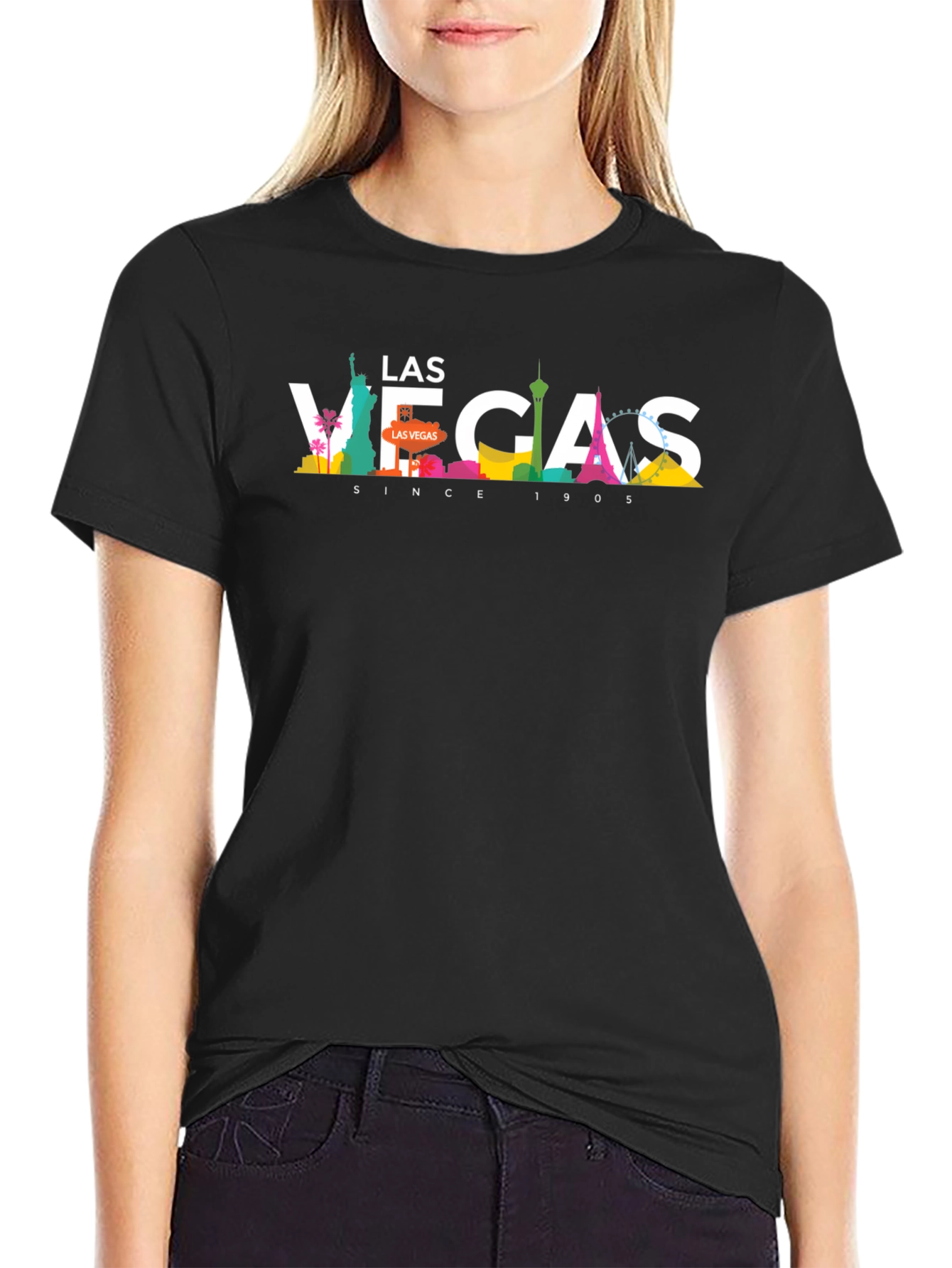 Las Vegas Skyline T-Shirt - Black