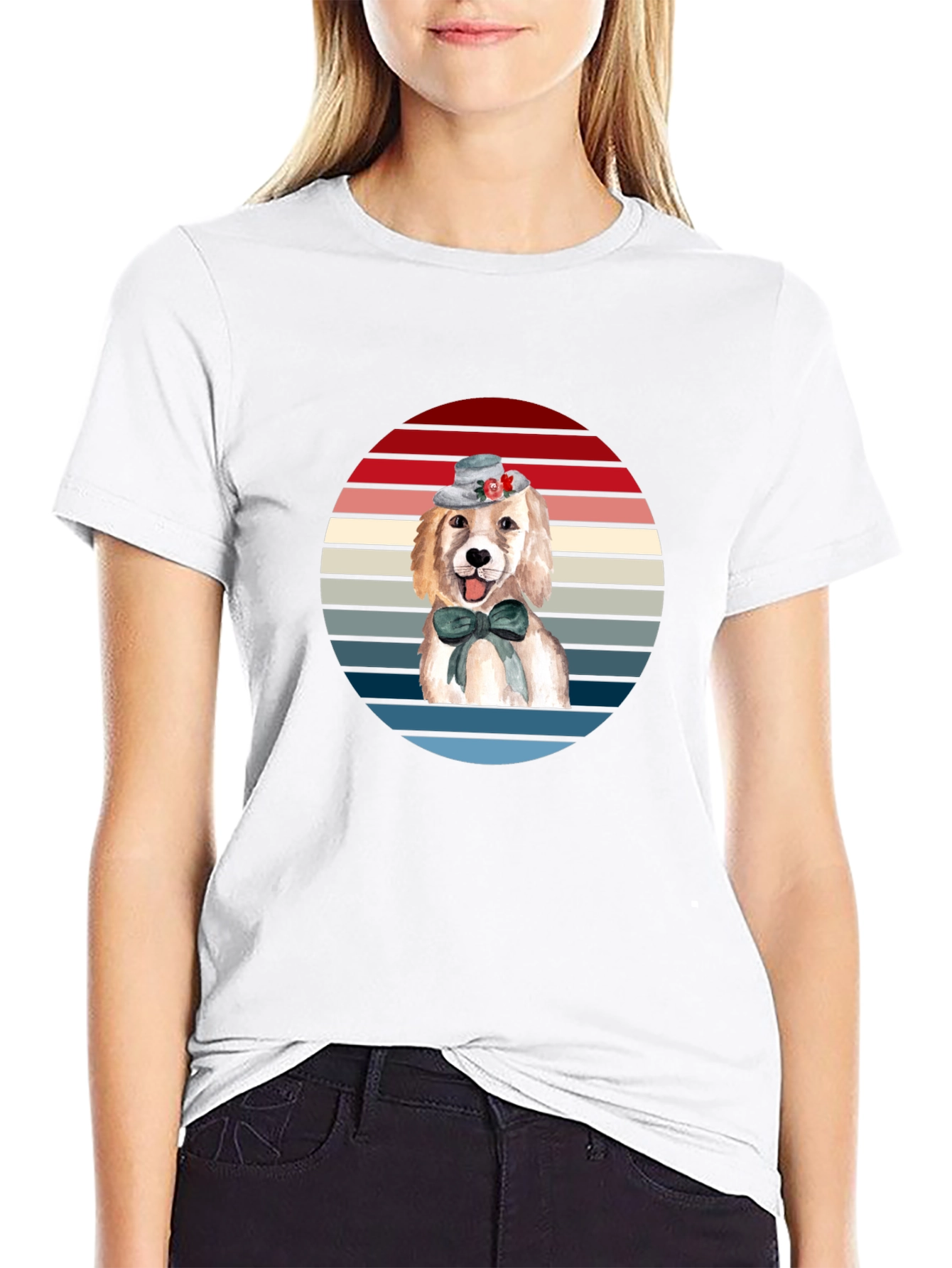 Dog Lover T-Shirt: Cute Puppy in Hat Tee