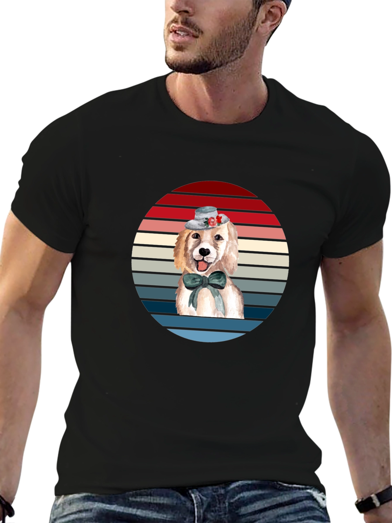 Dog Lover T-Shirt: Cute Puppy in Hat Tee
