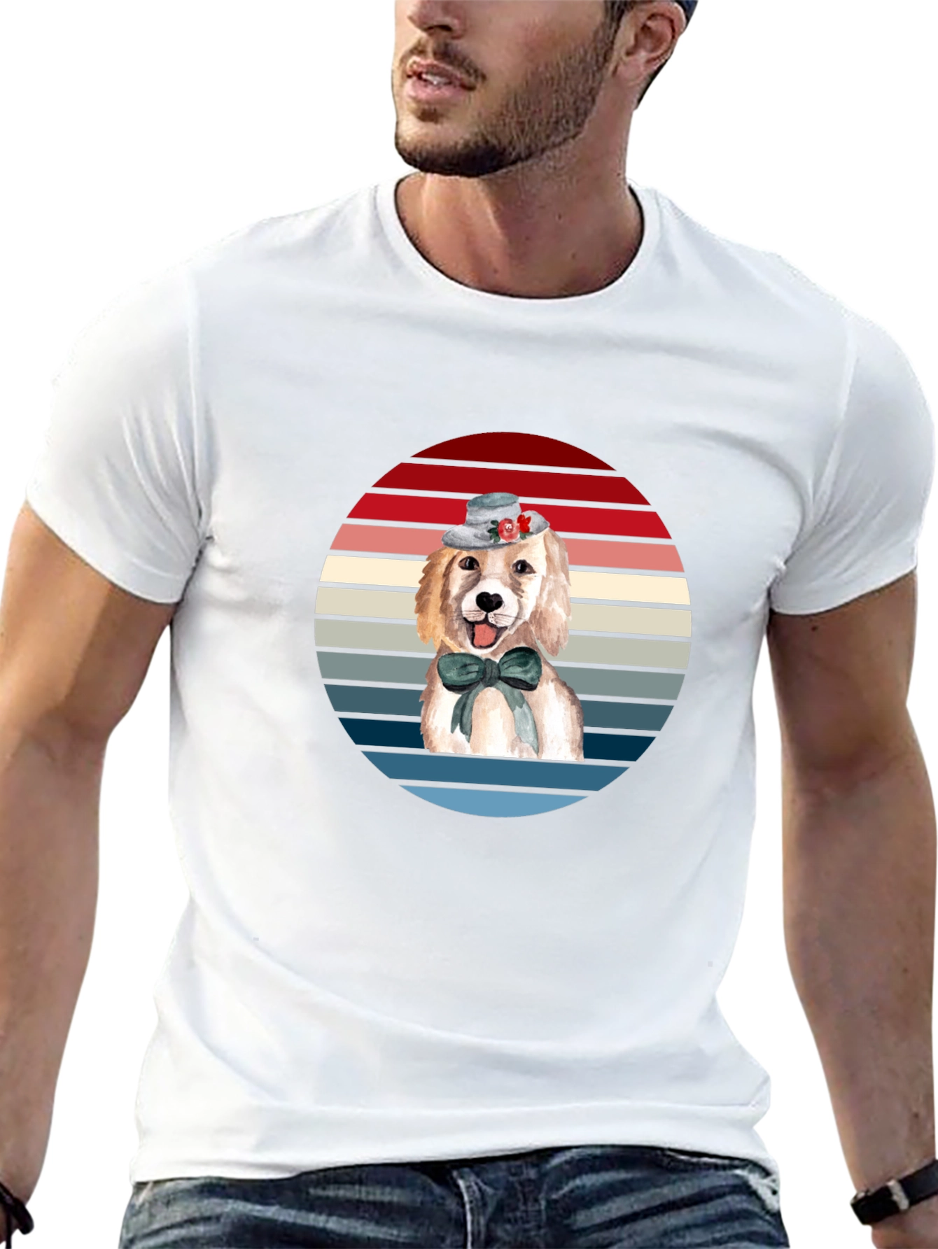 Dog Lover T-Shirt: Cute Puppy in Hat Tee